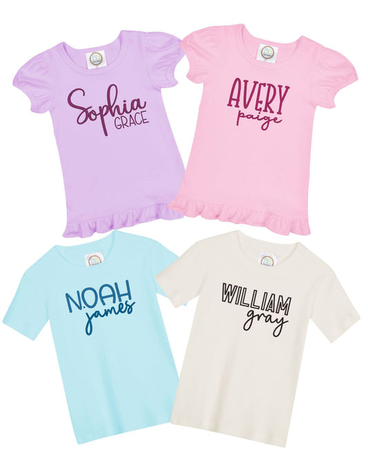 Custom Embroidered Name T-shirt