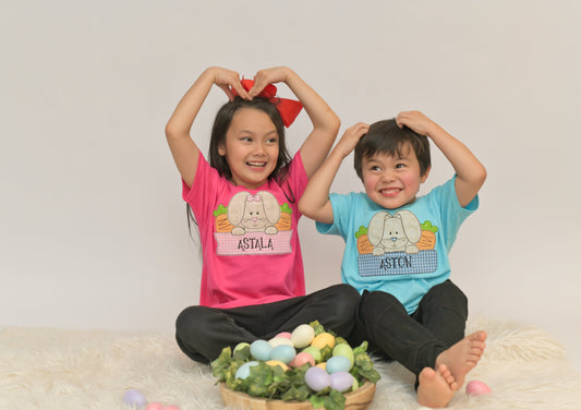 Bunny Banner Name Applique T-shirt