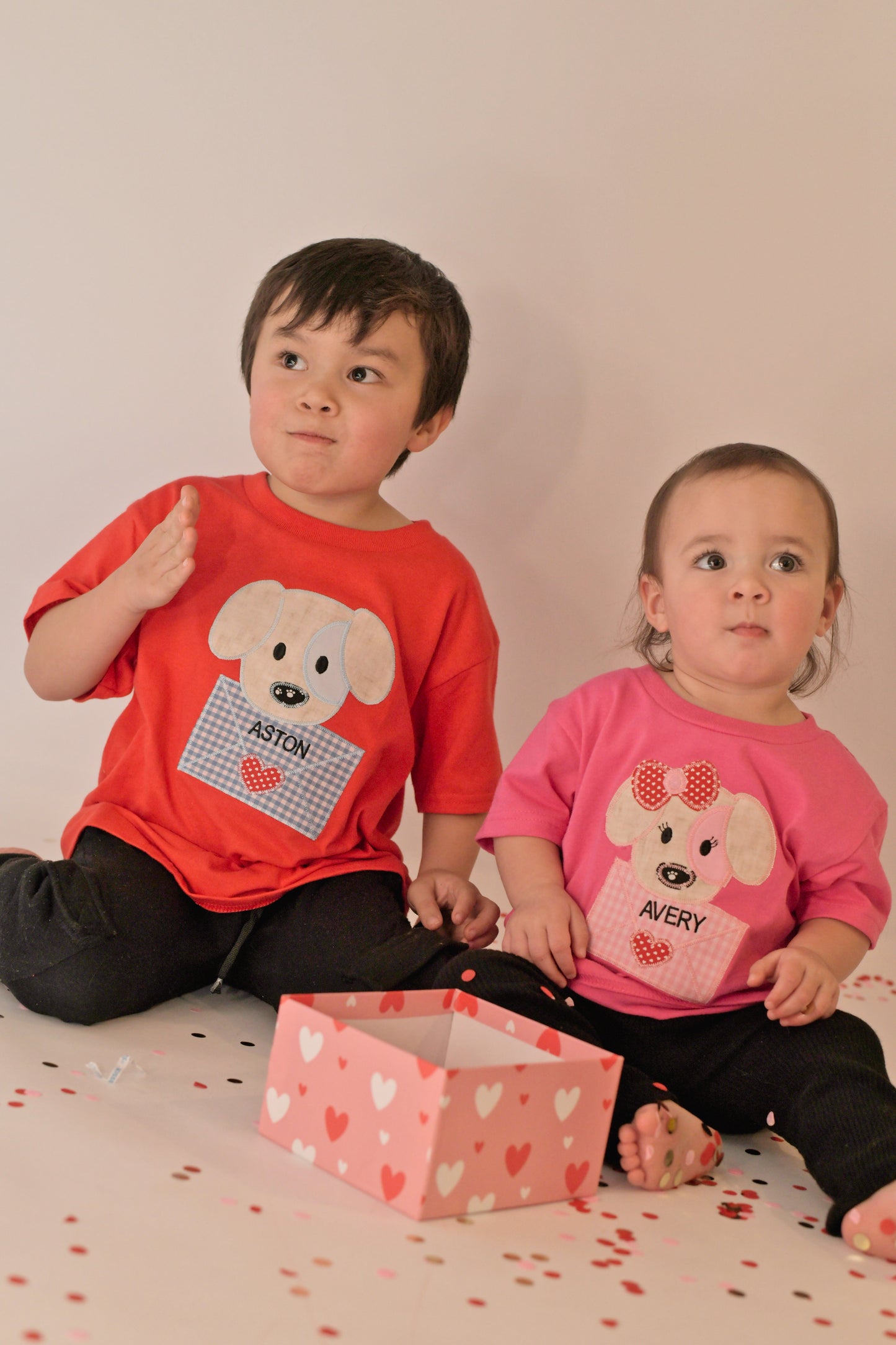 Embroidered Puppy Valentines Shirt