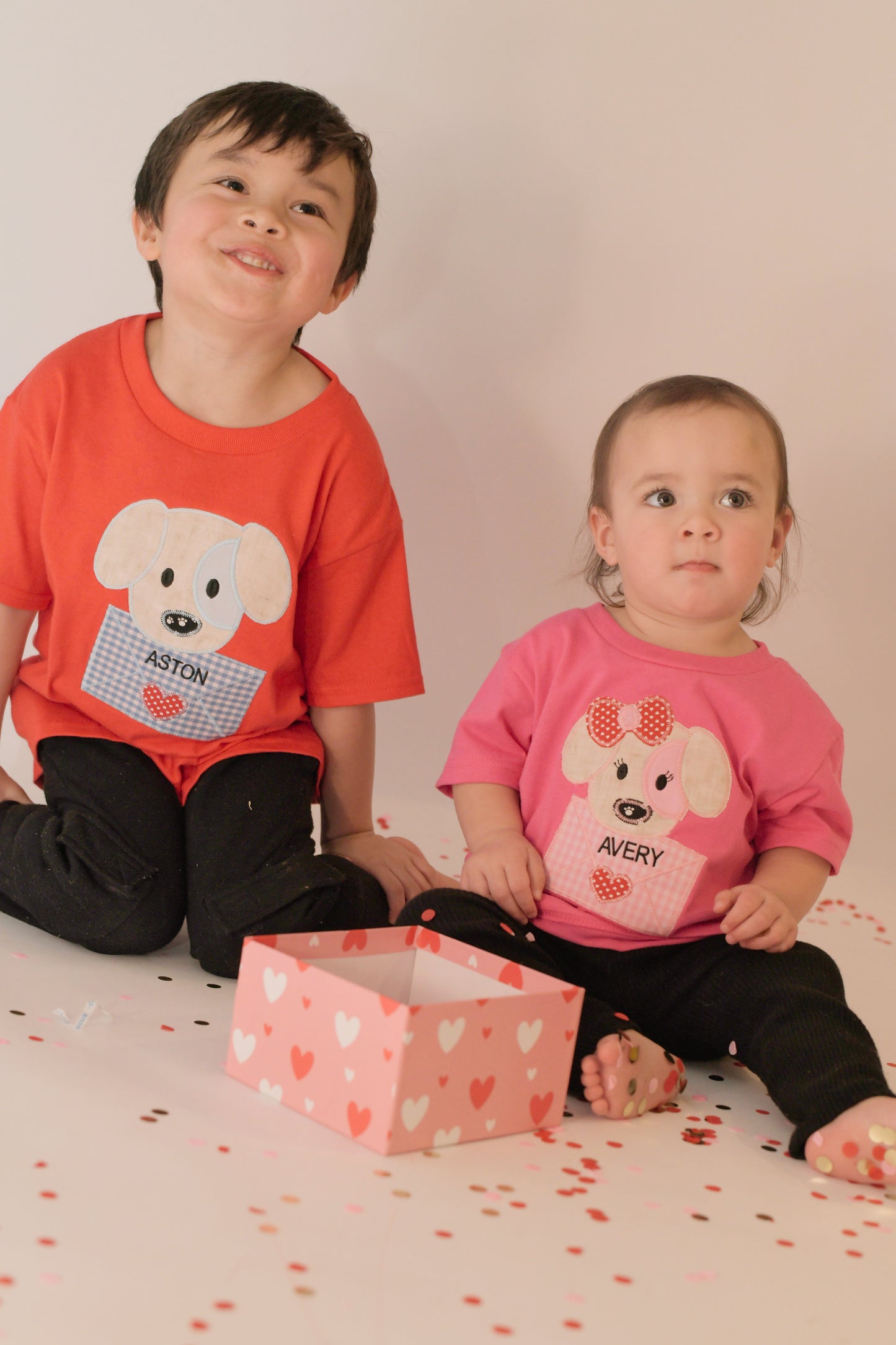 Embroidered Puppy Valentines Shirt
