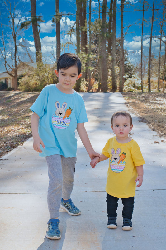 Easter Bunny Name Applique T-shirt