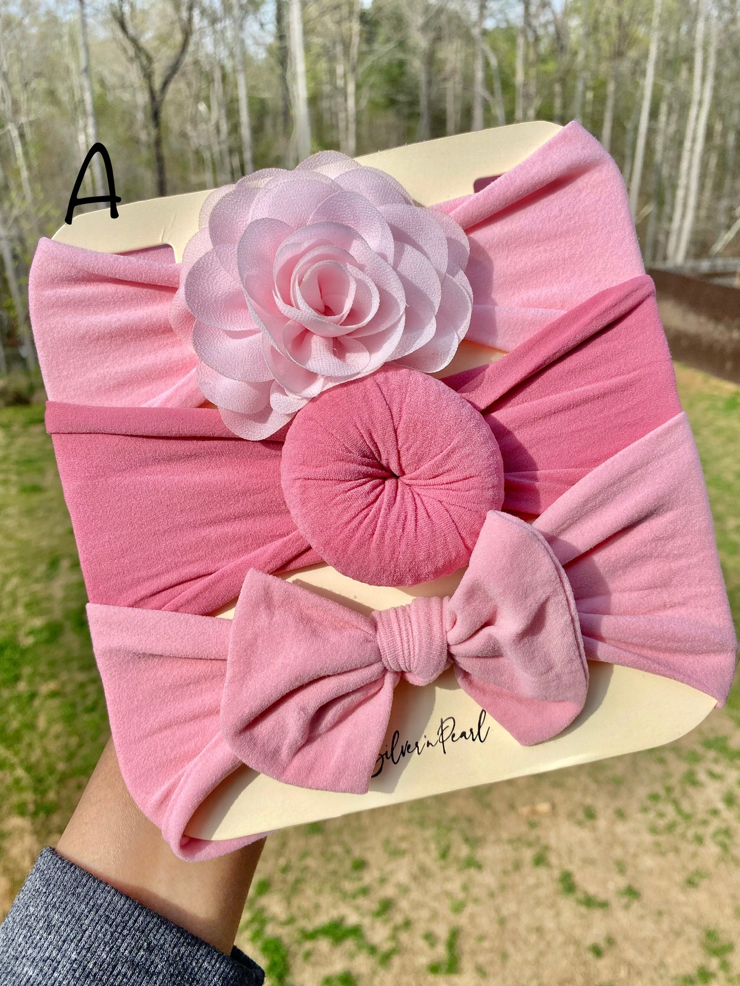 3 Pcs. set Nylon Elastic Baby Headband, Bows Knotted Headband