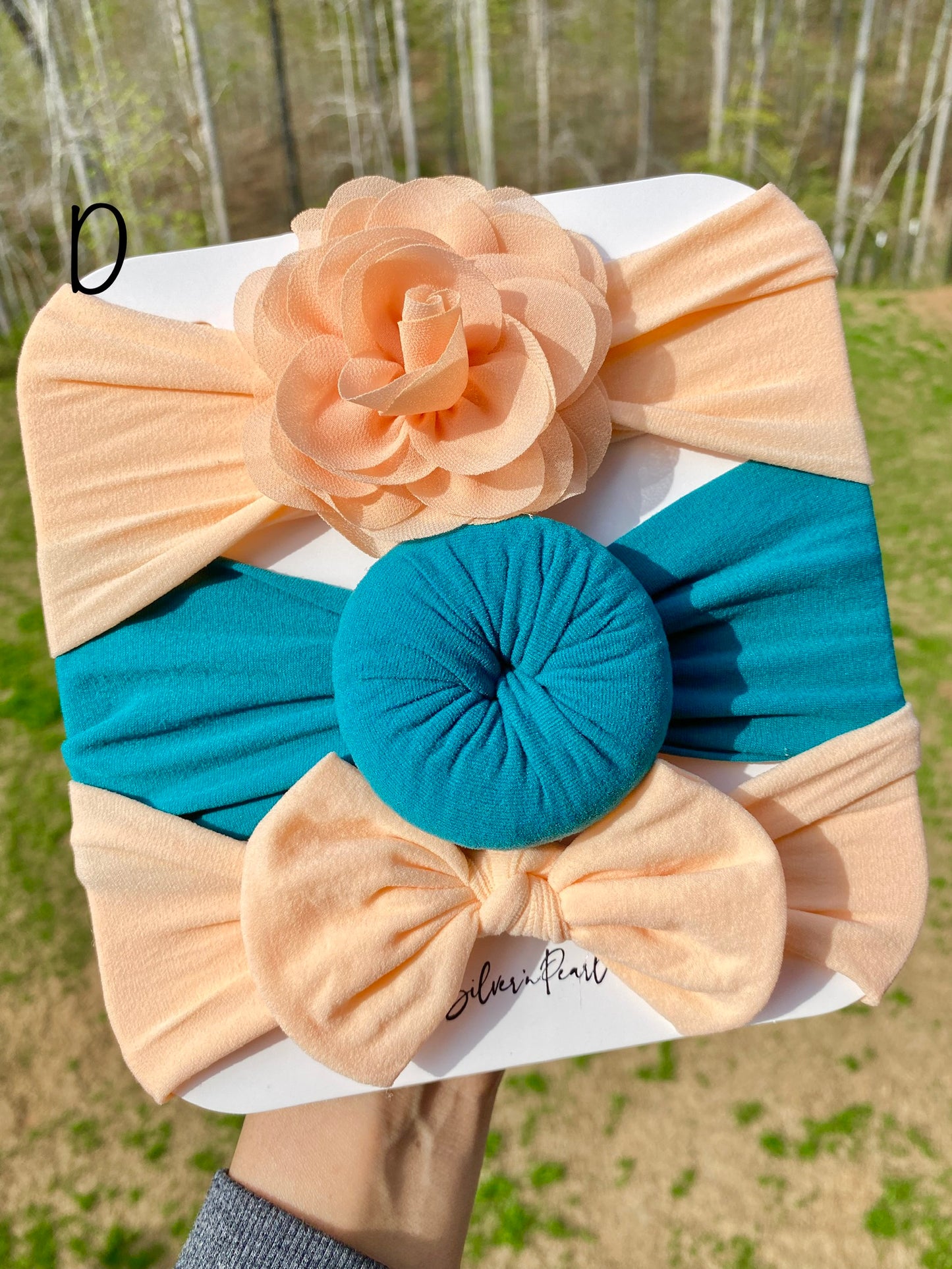 3 Pcs. set Nylon Elastic Baby Headband, Bows Knotted Headband