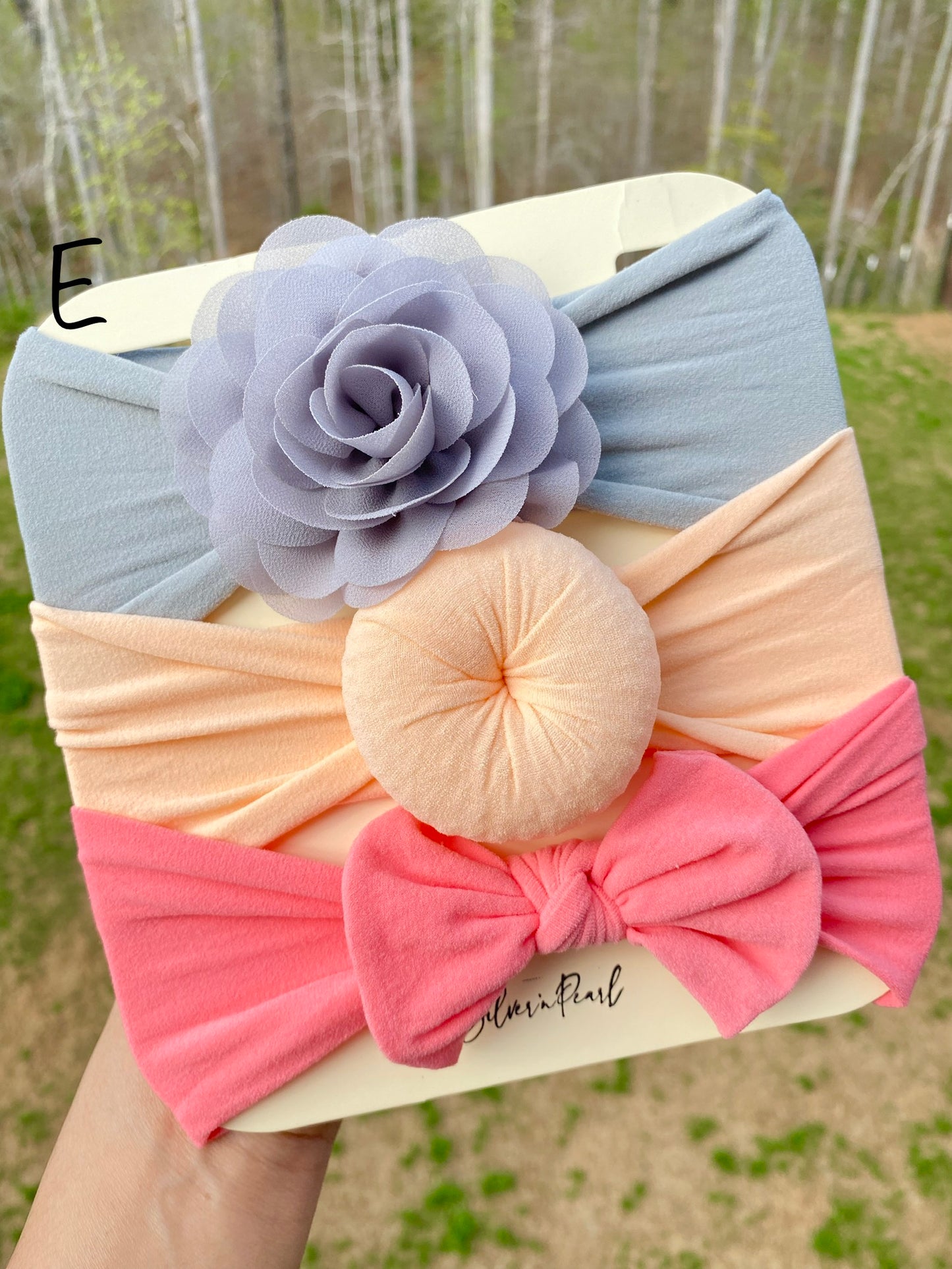 3 Pcs. set Nylon Elastic Baby Headband, Bows Knotted Headband