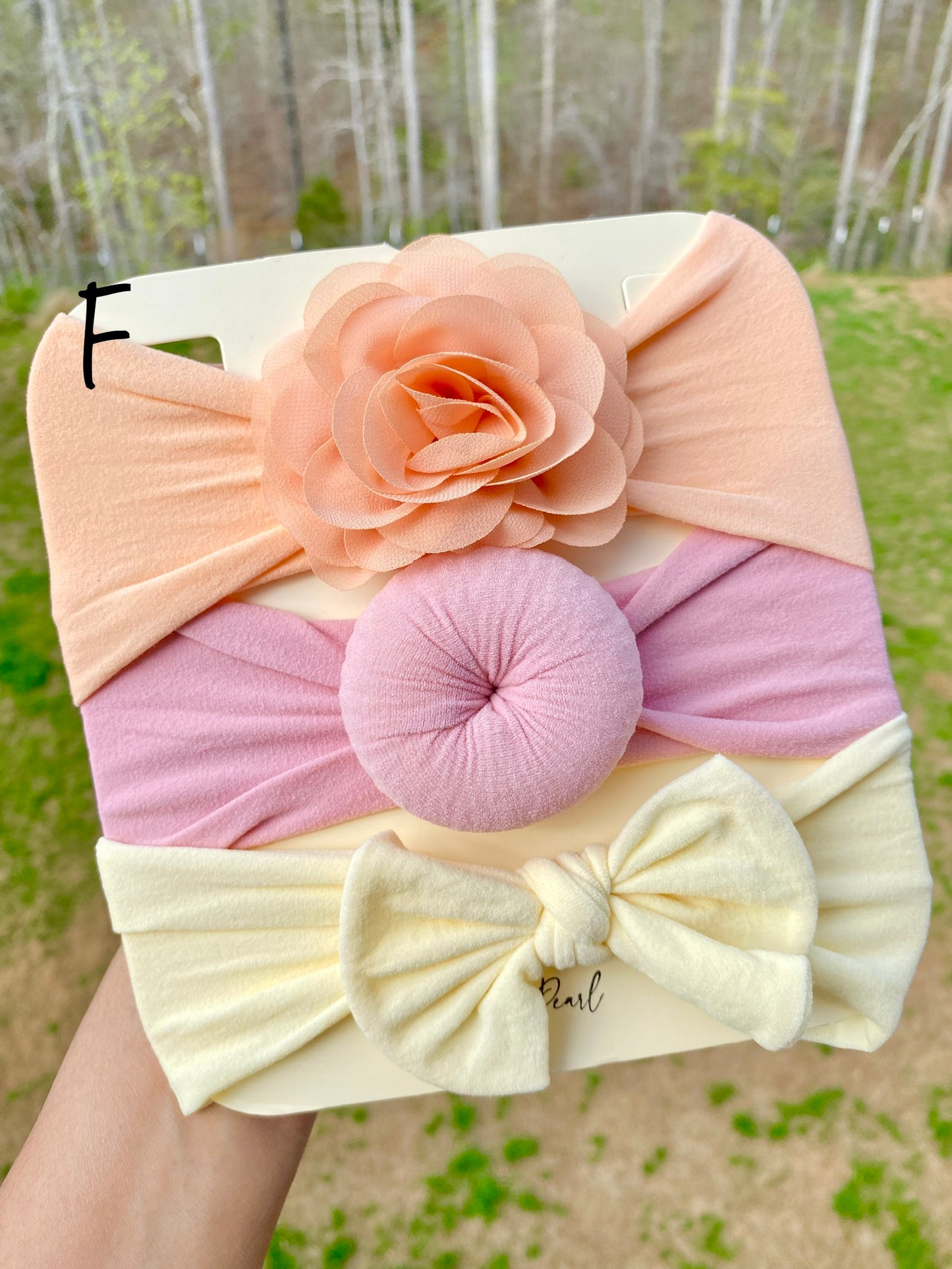 3 Pcs. set Nylon Elastic Baby Headband, Bows Knotted Headband