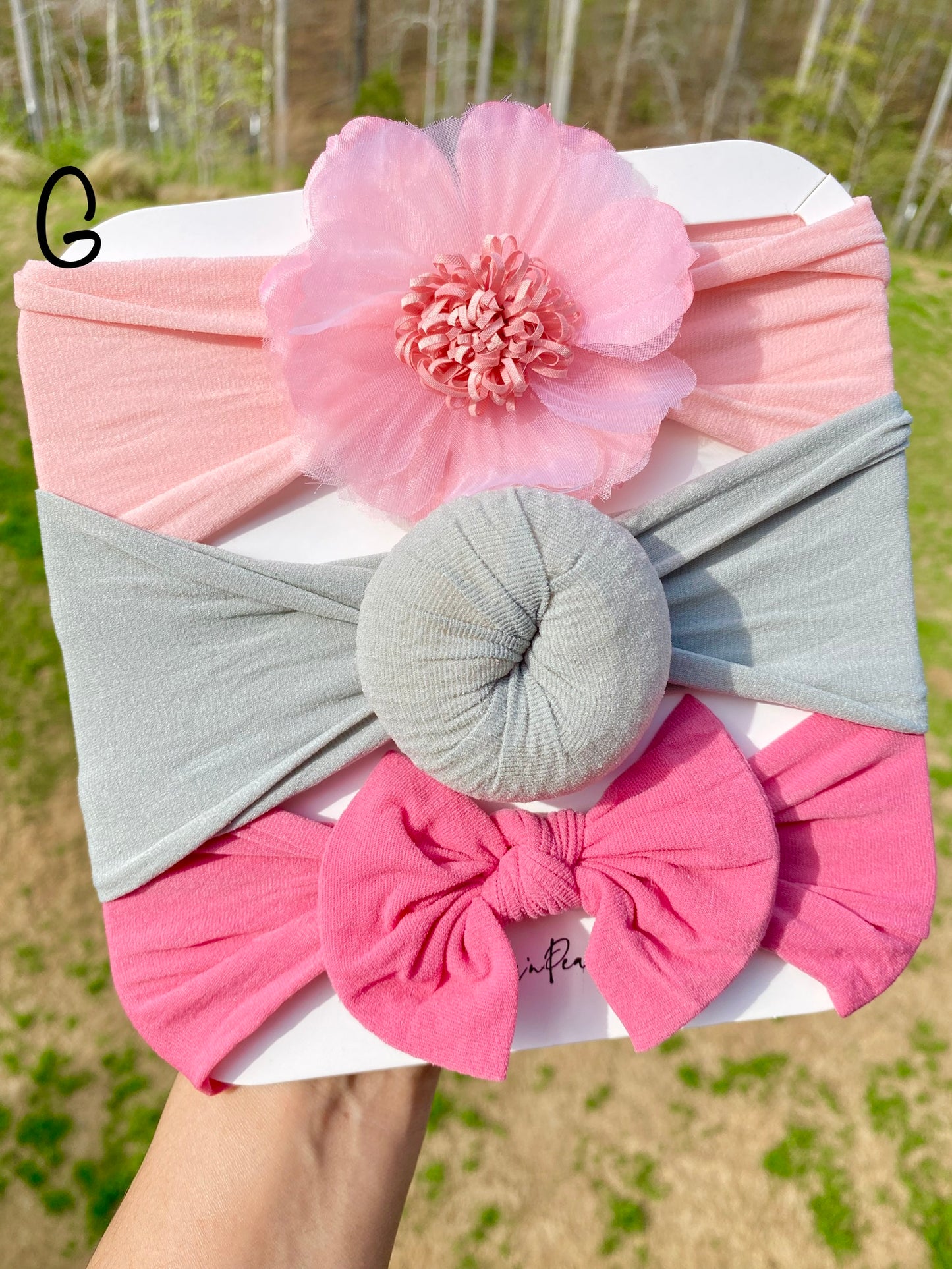3 Pcs. set Nylon Elastic Baby Headband, Bows Knotted Headband
