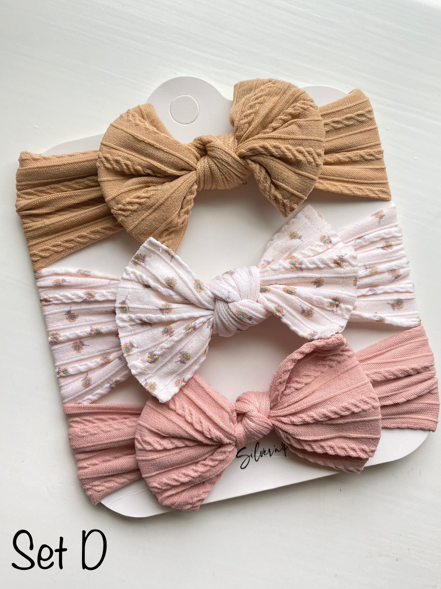 3 pcs. Baby Headbands Set, Big Bows Headband, Baby Girl Knit headbands