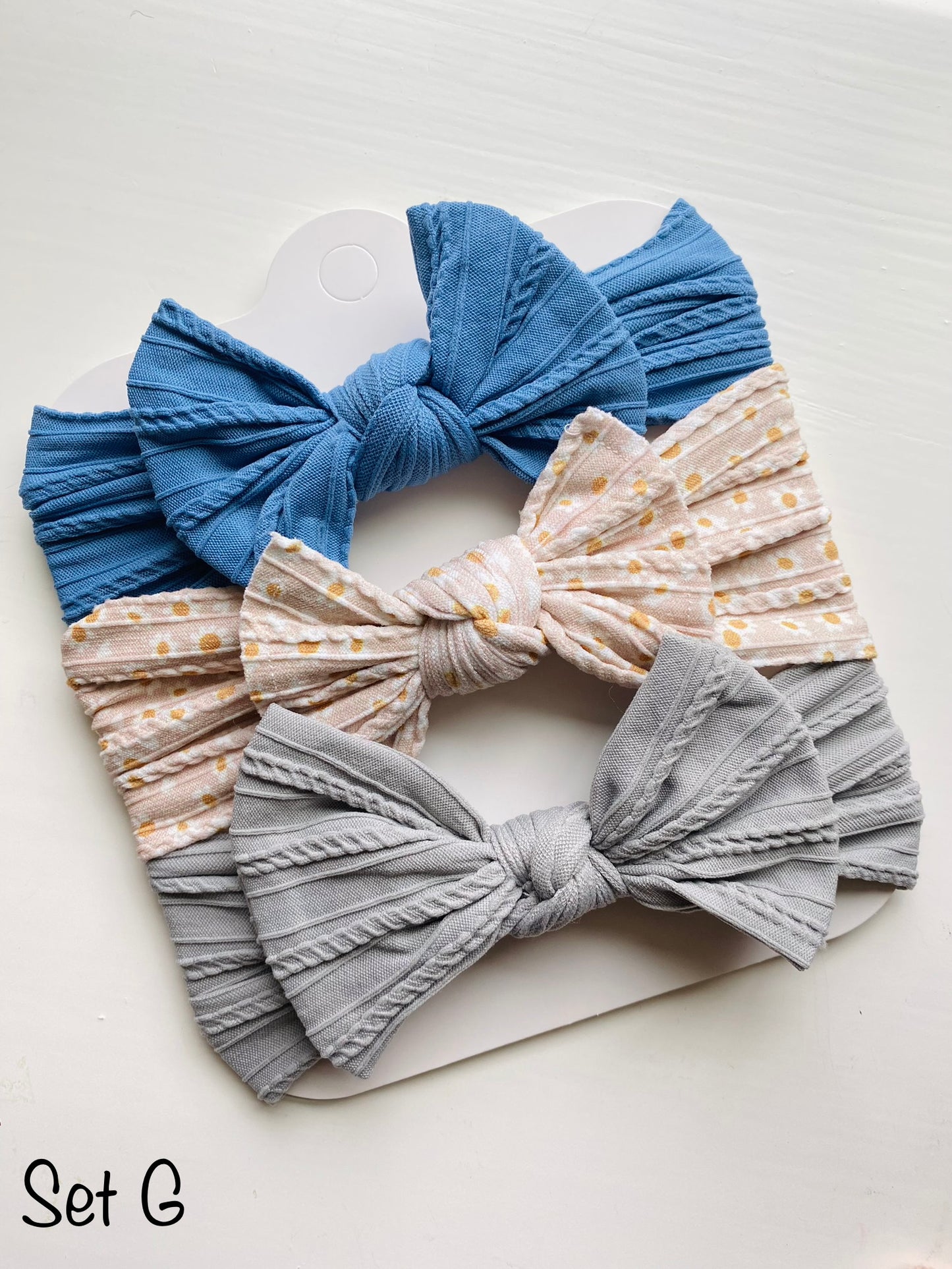 3 pcs. Baby Headbands Set, Big Bows Headband, Baby Girl Knit headbands
