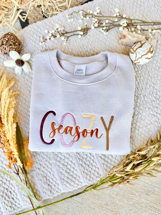 Cozy season embroidered sweatshirt