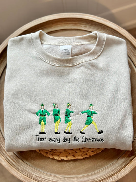 Christmas Elf Embroidered Sweatshirt