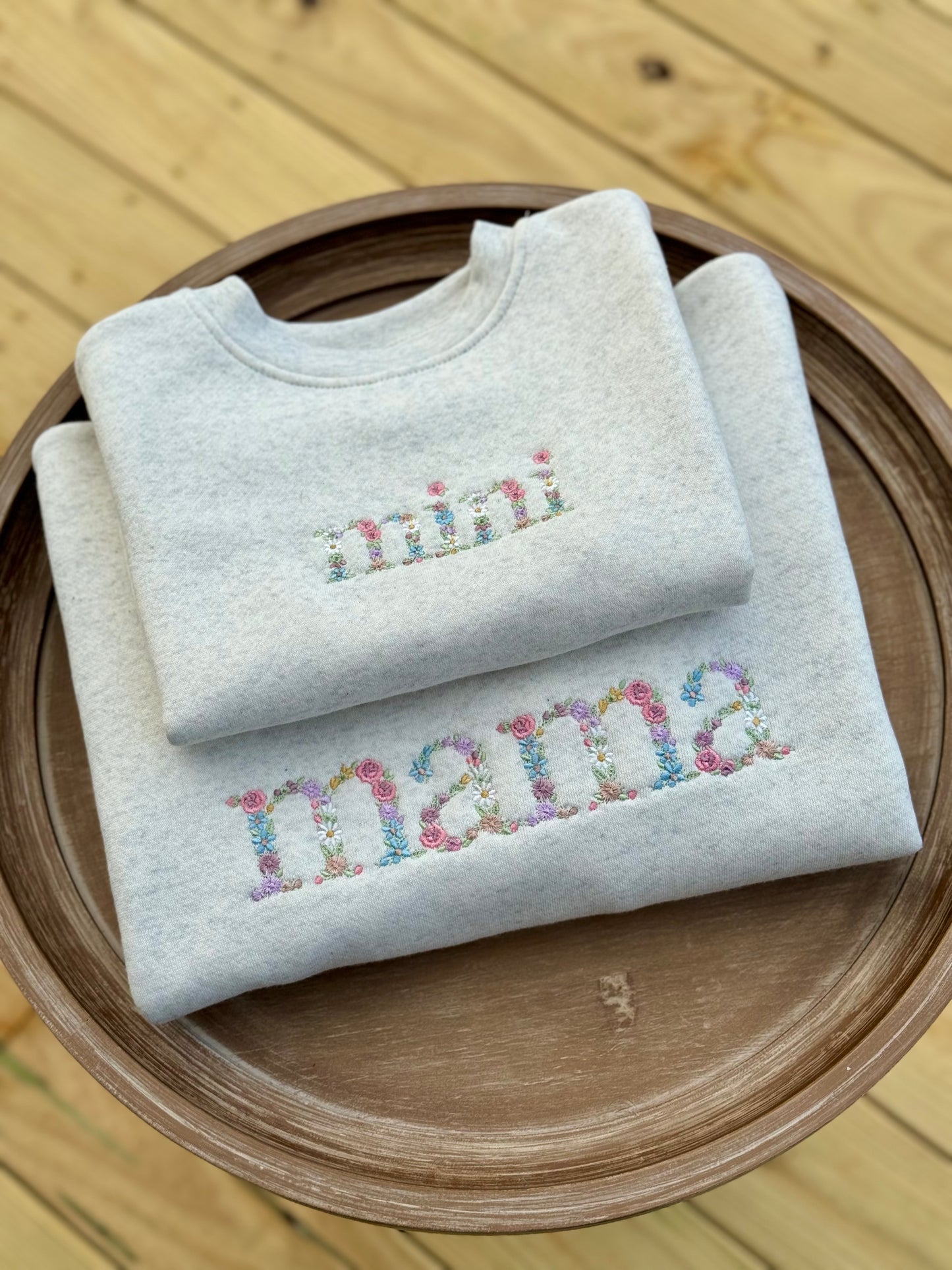 Embroidered Matching mama and mini sweatshirt