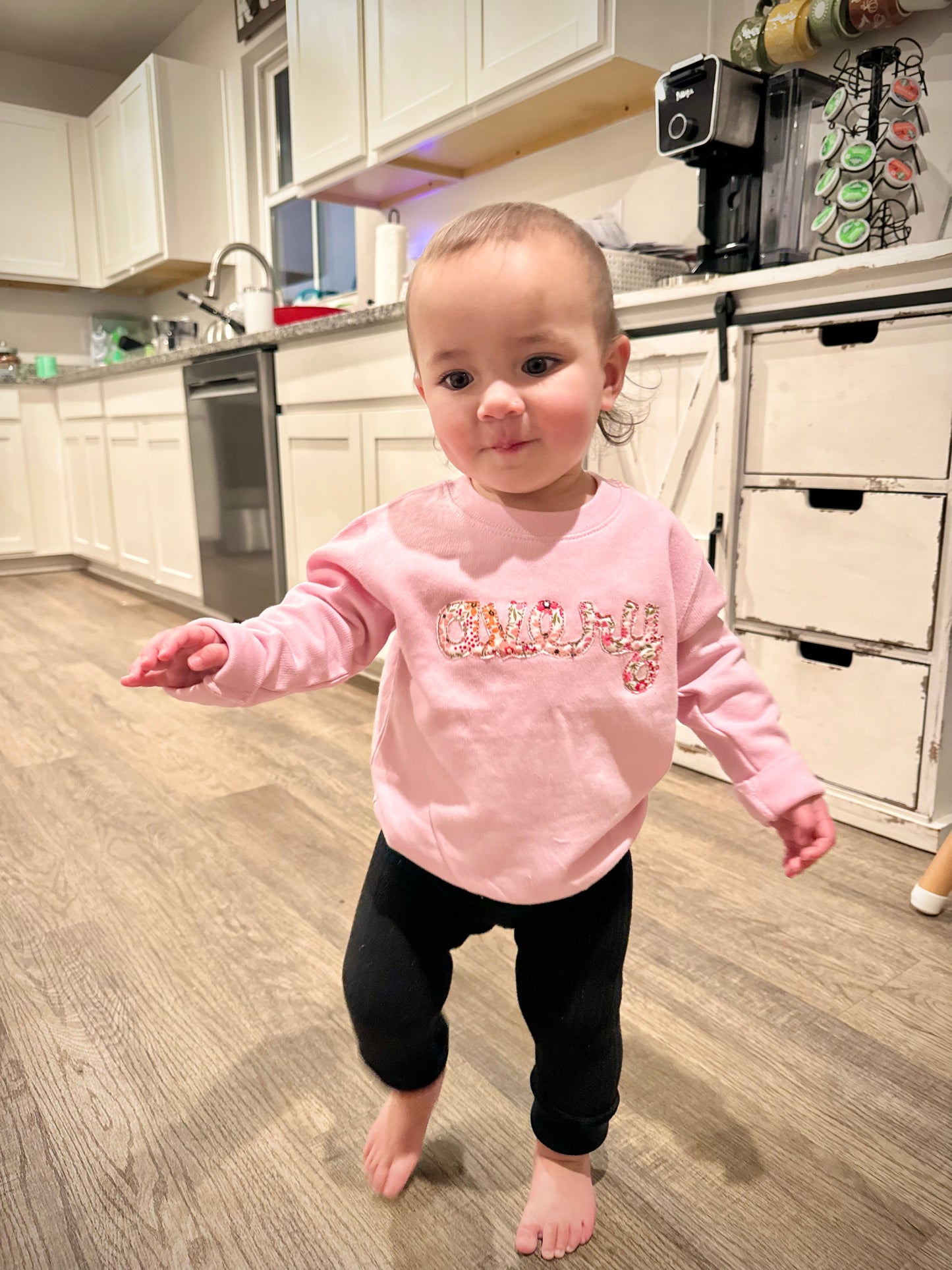 Applique name sweatshirt | Kids Custom Monogram Pullover