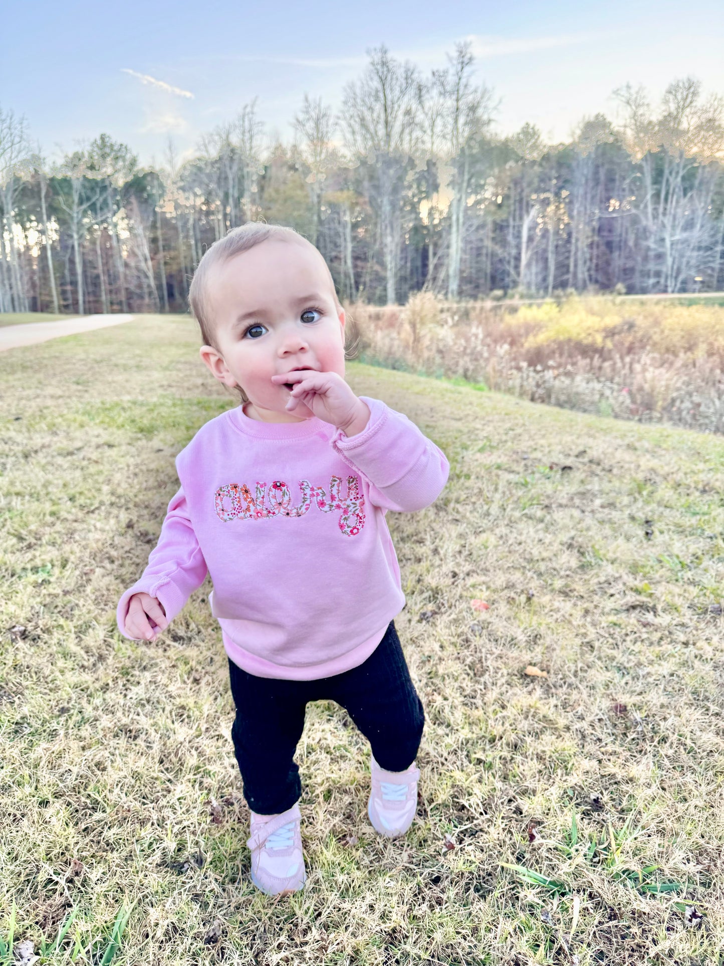 Applique name sweatshirt | Kids Custom Monogram Pullover