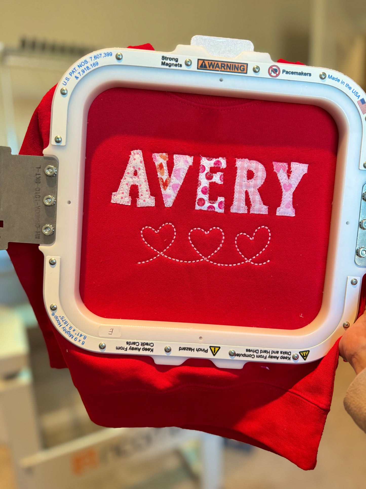 Custom Heart Prints Applique Sweatshirt