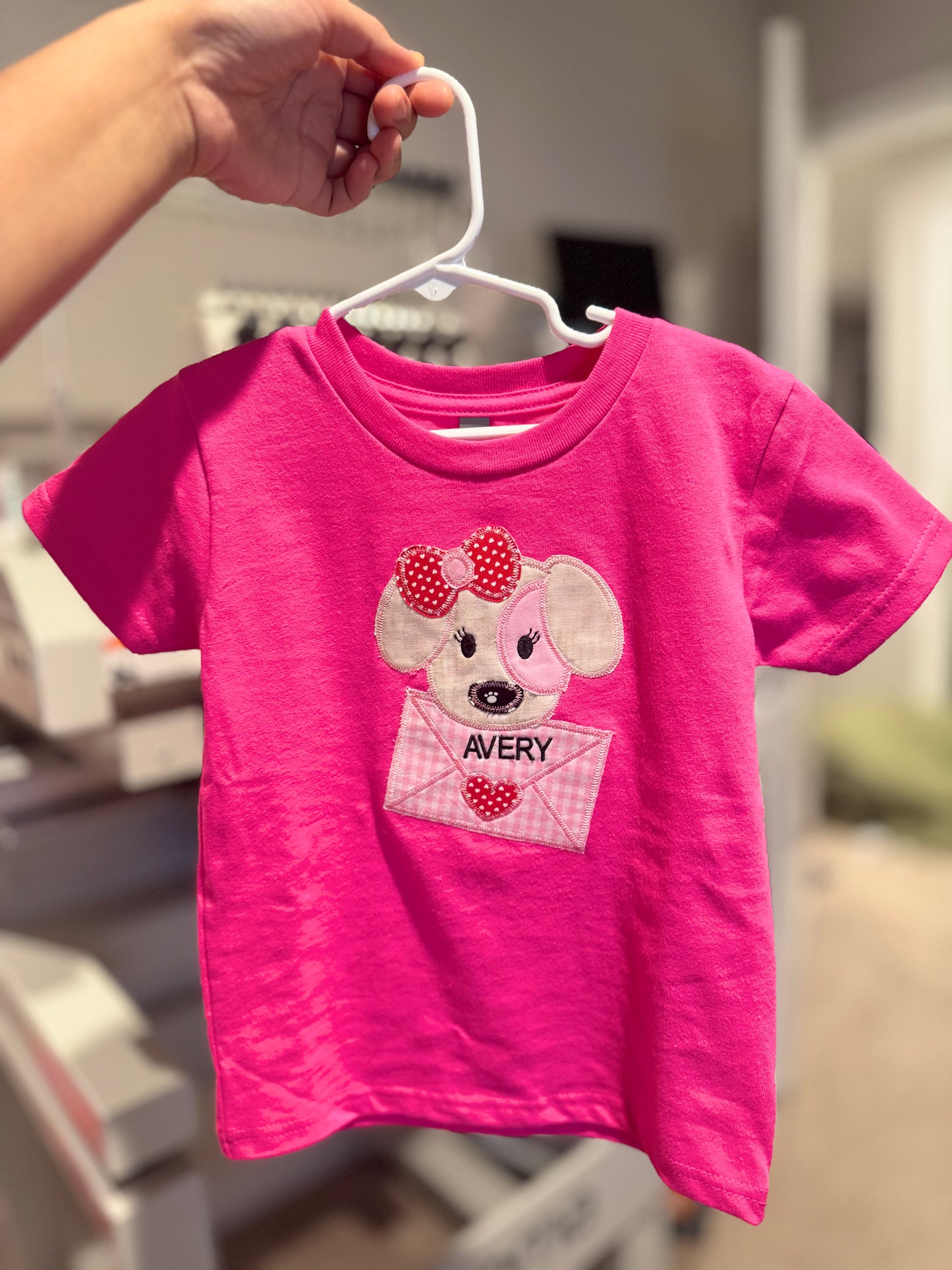 Embroidered Puppy Valentines Shirt