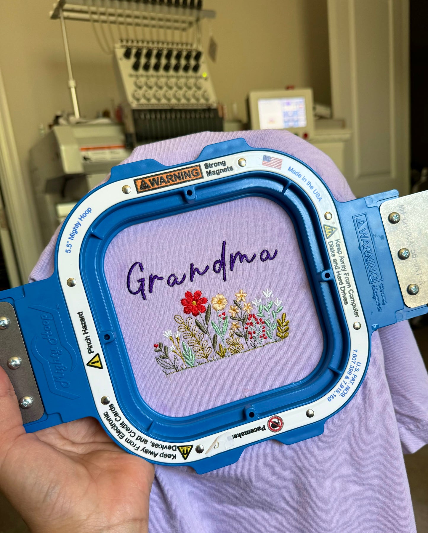 Personalised Floral Embroidered Name T-shirt