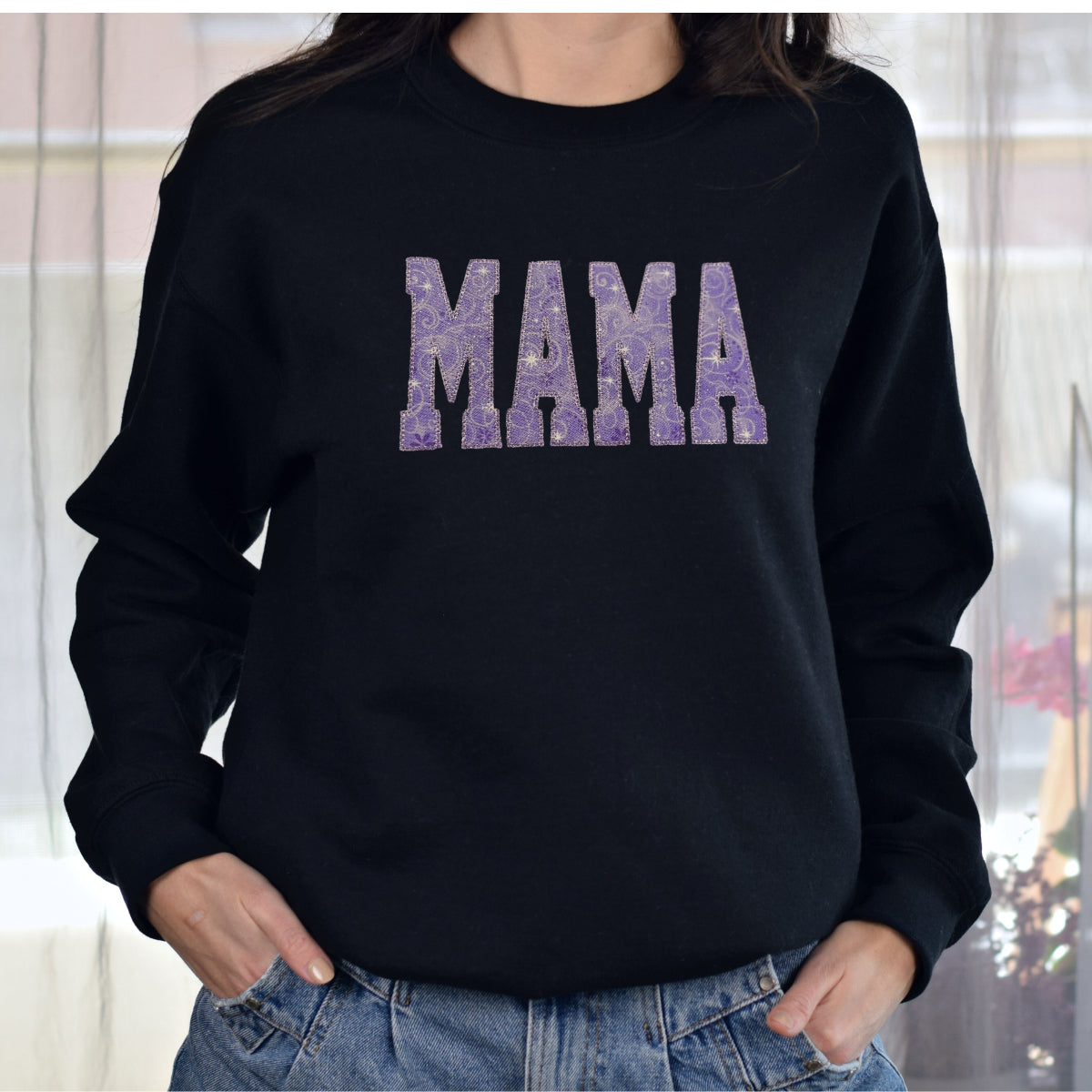 Embroidered MAMA applique