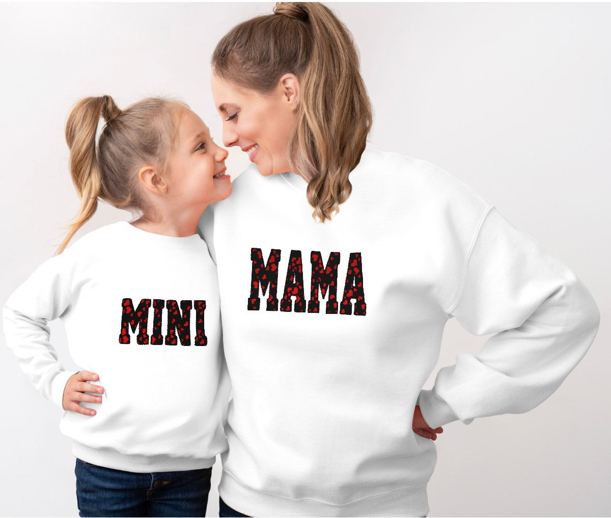 Matching Mama and Mini Heart Prints Sweatshirt