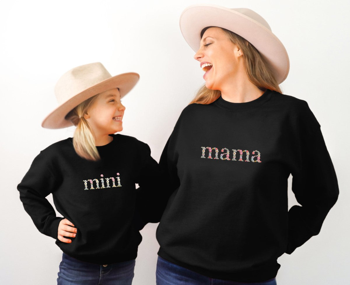 Embroidered Matching mama and mini sweatshirt