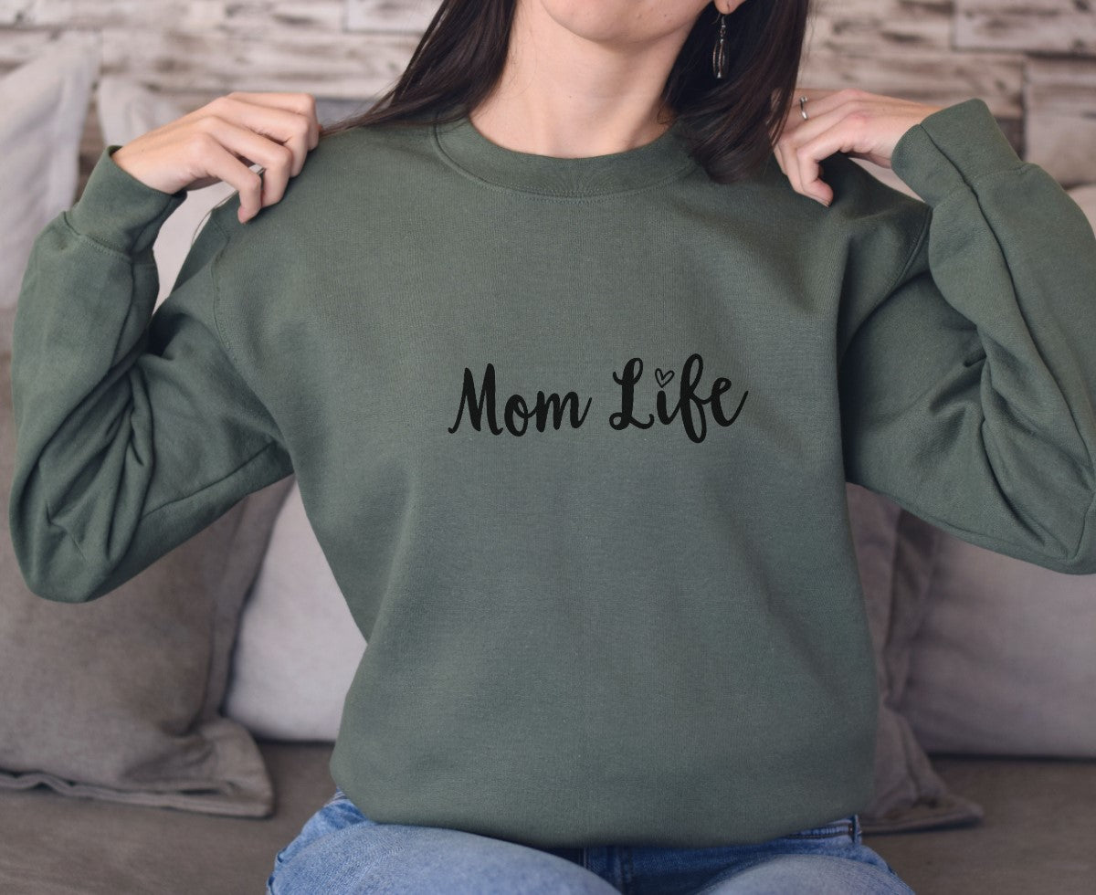 Embroidered Mom Life Sweatshirt