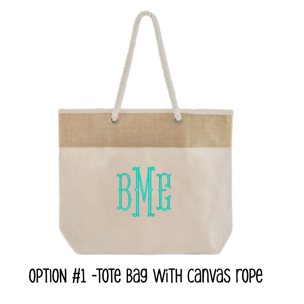 PERSONALISED MONOGRAM NAMES TOTE BAGS