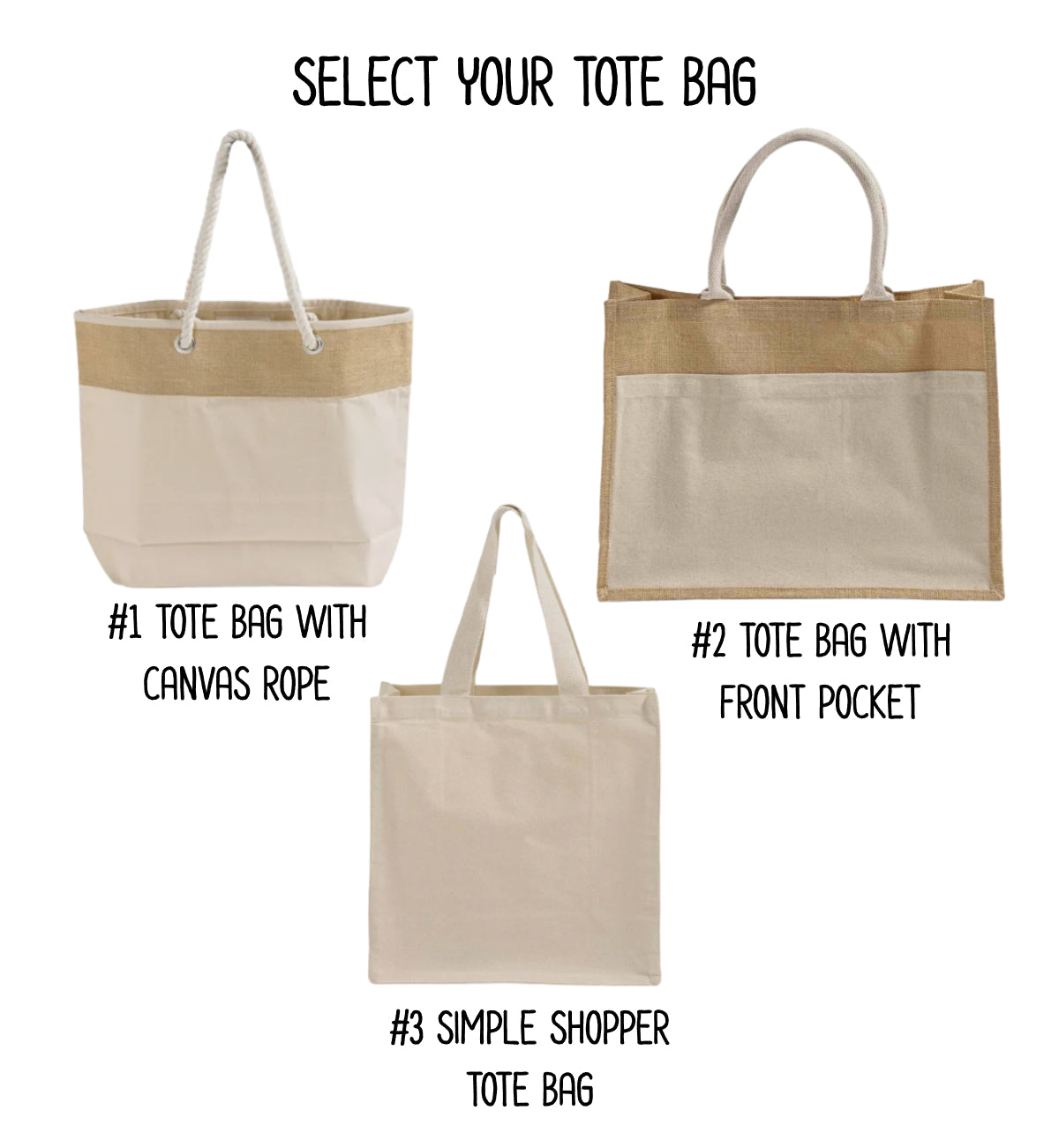 Custom Floral Names Embroidered Tote Bag