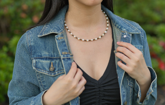 Freshwater Pearl with Gemstones Choker