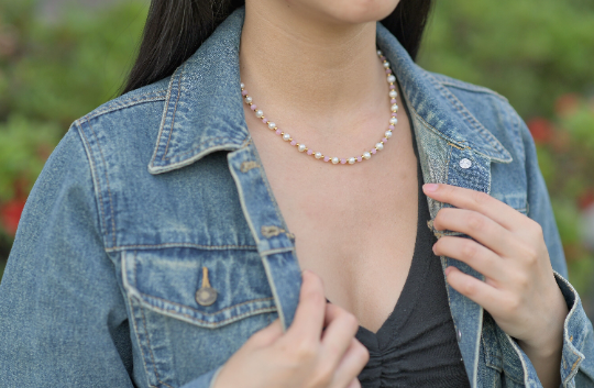 Freshwater Pearl with Gemstones Choker