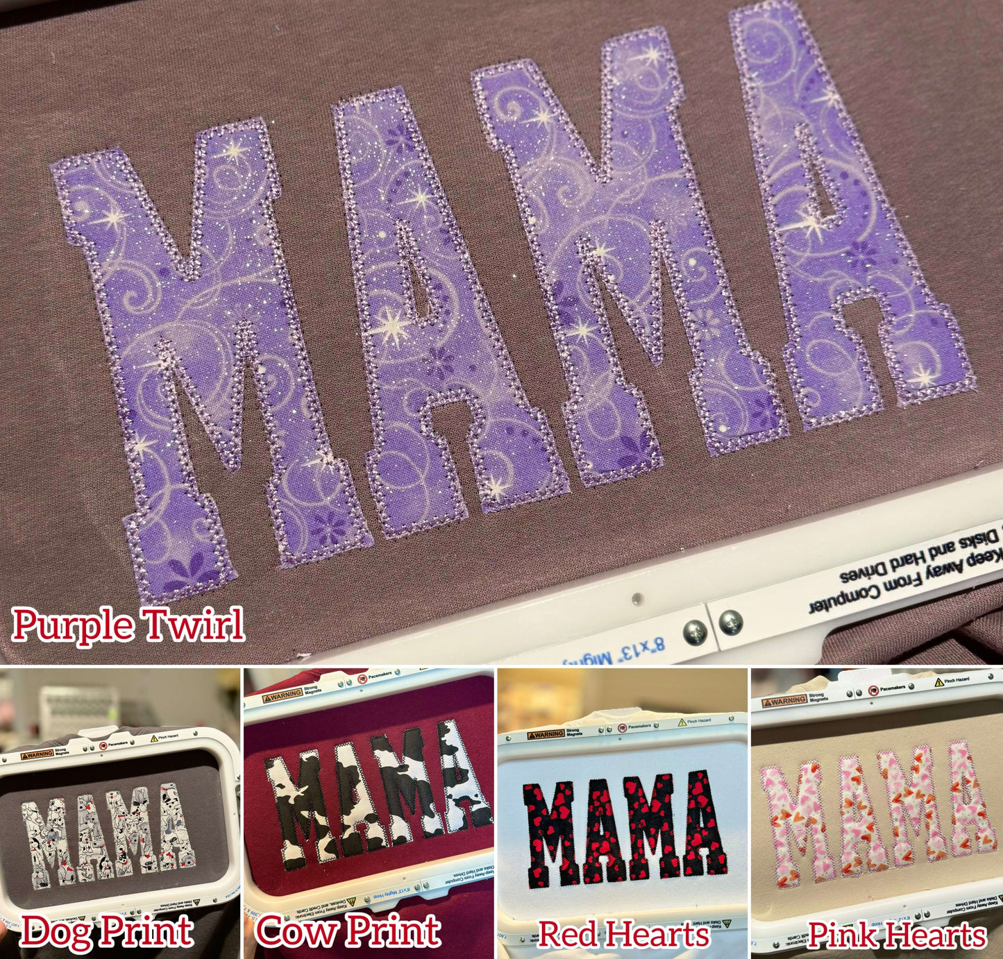 Embroidered MAMA applique