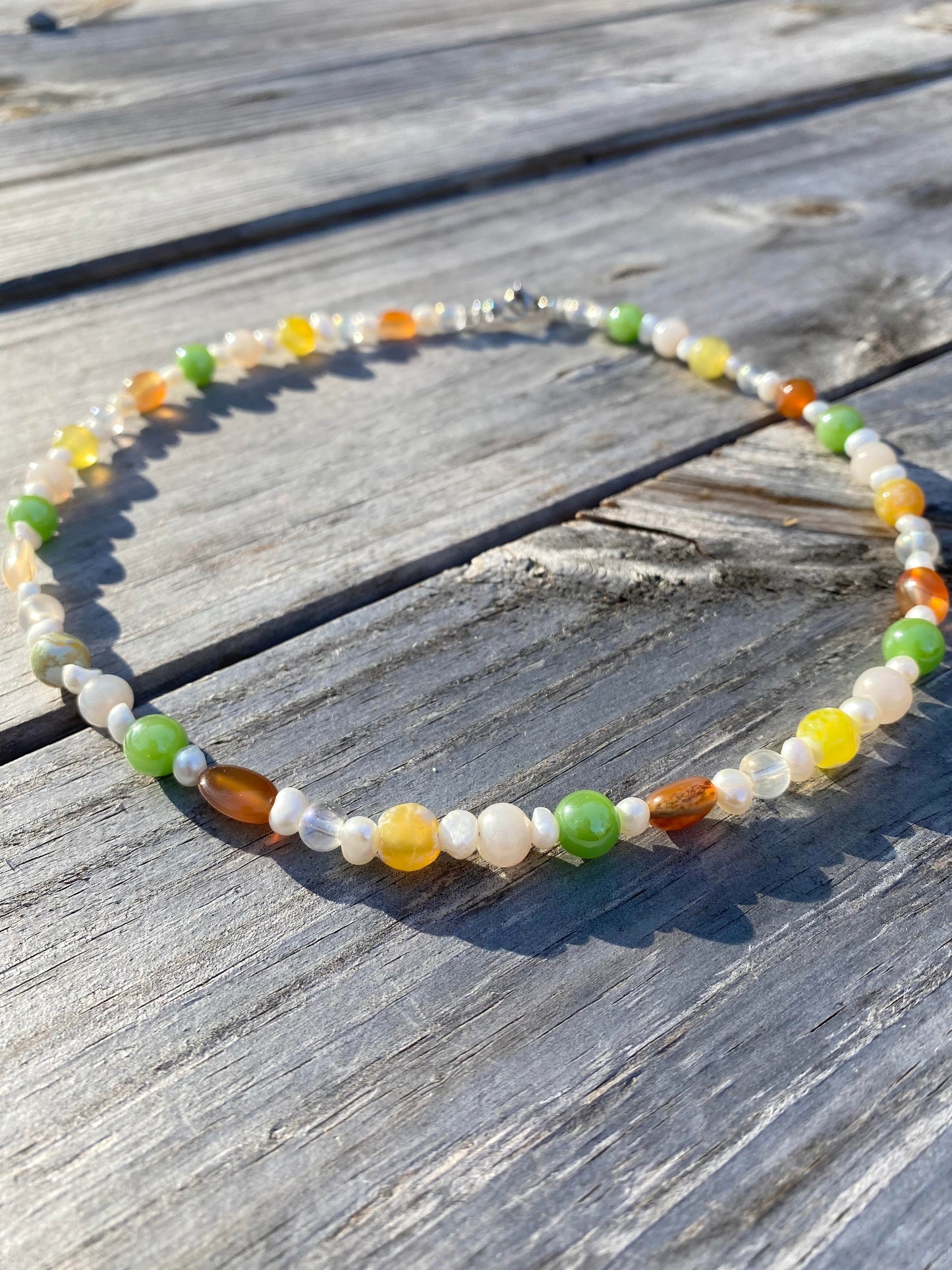 Earthy Gemstones with Freshwater Pearls