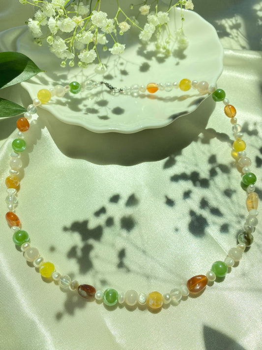 Earthy Gemstones with Freshwater Pearls