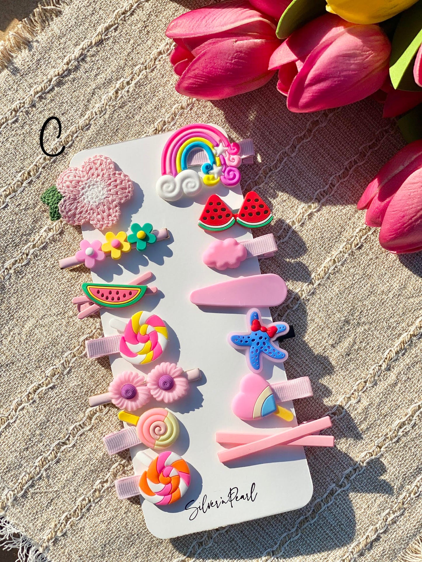 14 pcs. Colorful Kids Hairclips Set , Kids Hair barrettes set