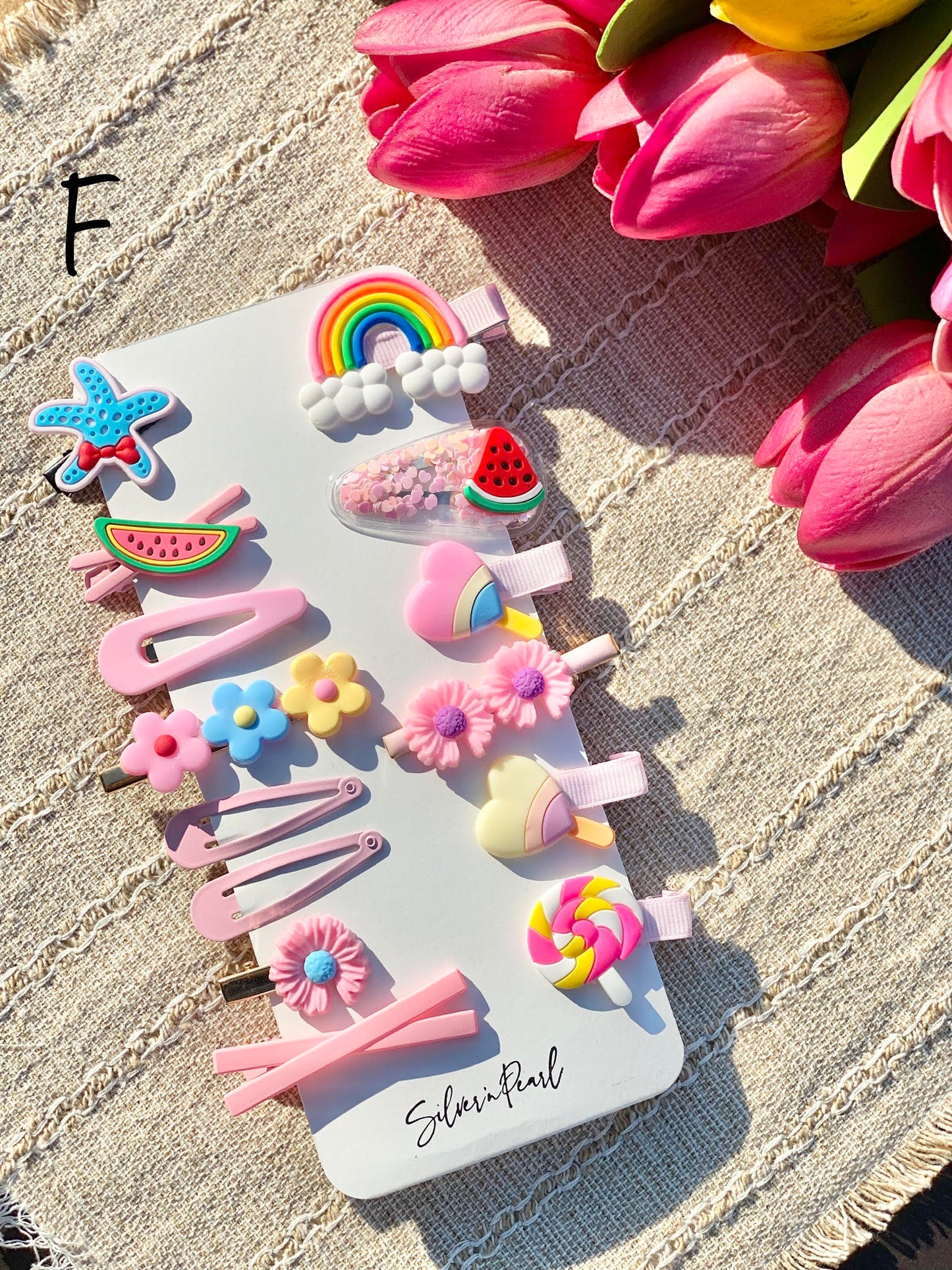 14 pcs. Colorful Kids Hairclips Set , Kids Hair barrettes set