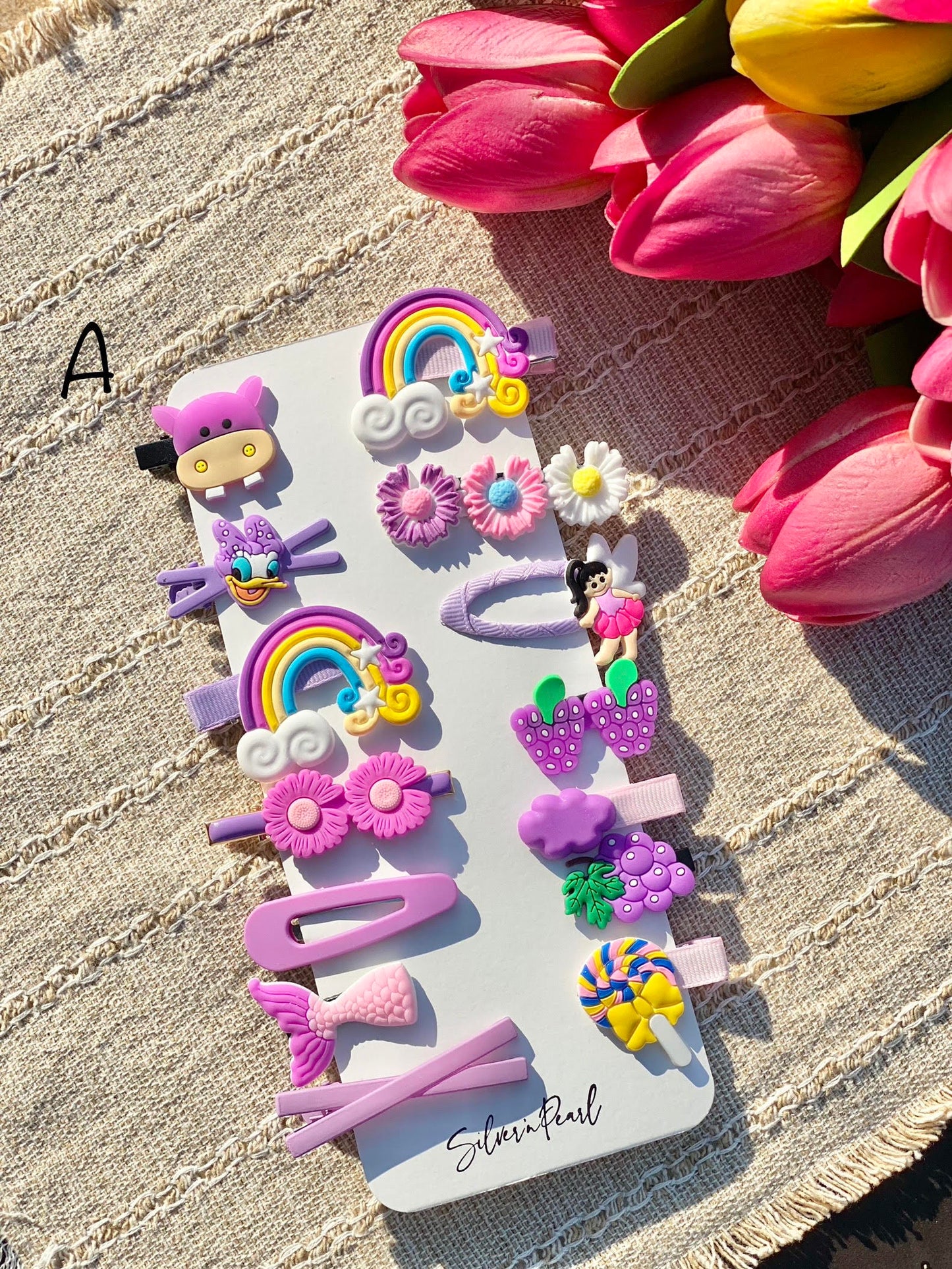 14 pcs. Colorful Kids Hairclips Set , Kids Hair barrettes set
