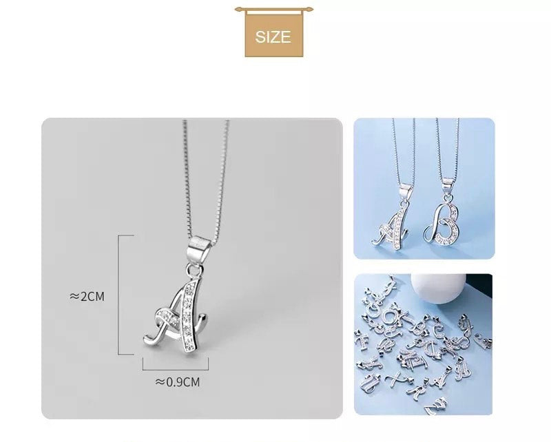 Sterling Silver Initial Letter Necklace