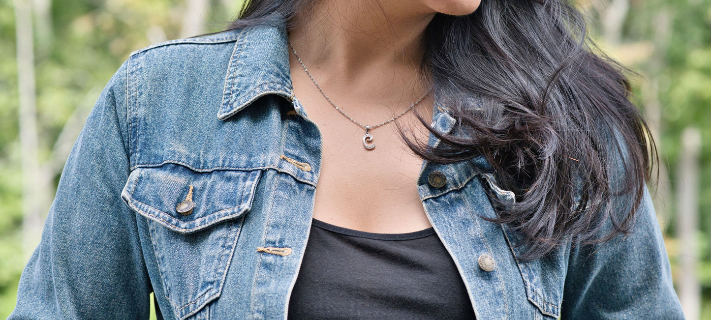 Sterling Silver Initial Letter Necklace