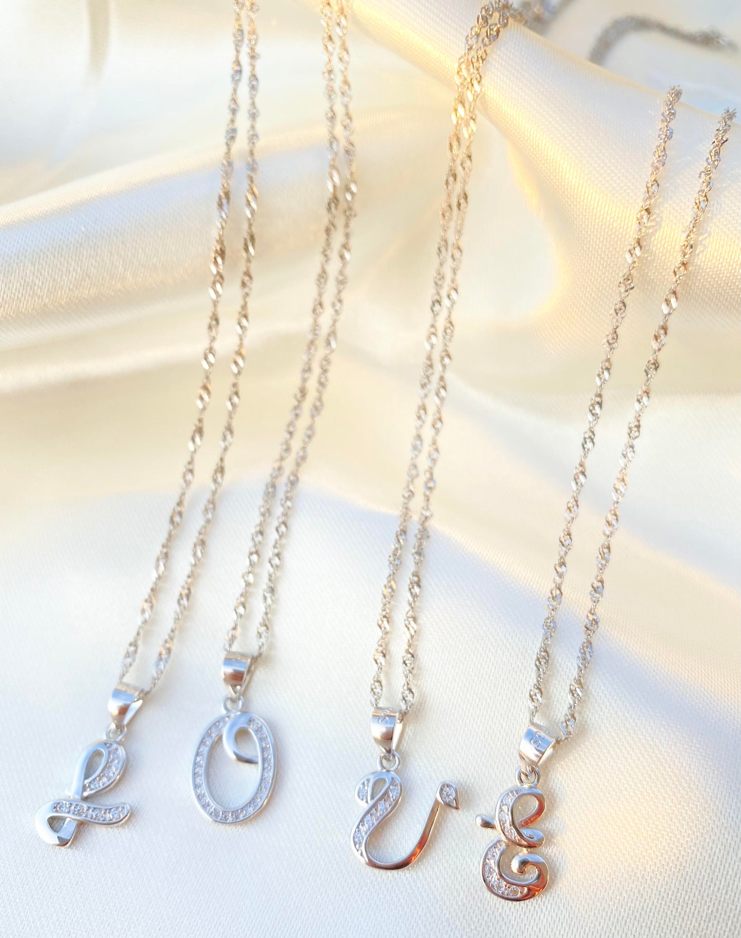 Sterling Silver Initial Letter Necklace