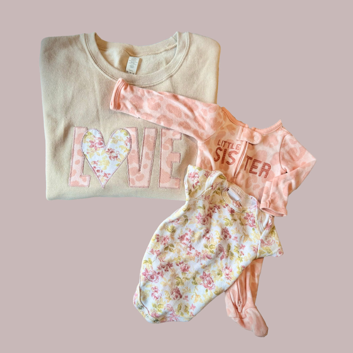 EMBROIDERED BABY ONESIE MAMA SWEATSHIRTS
