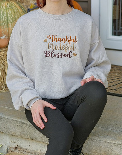 Embroidered Thanksgiving Sweatshirt