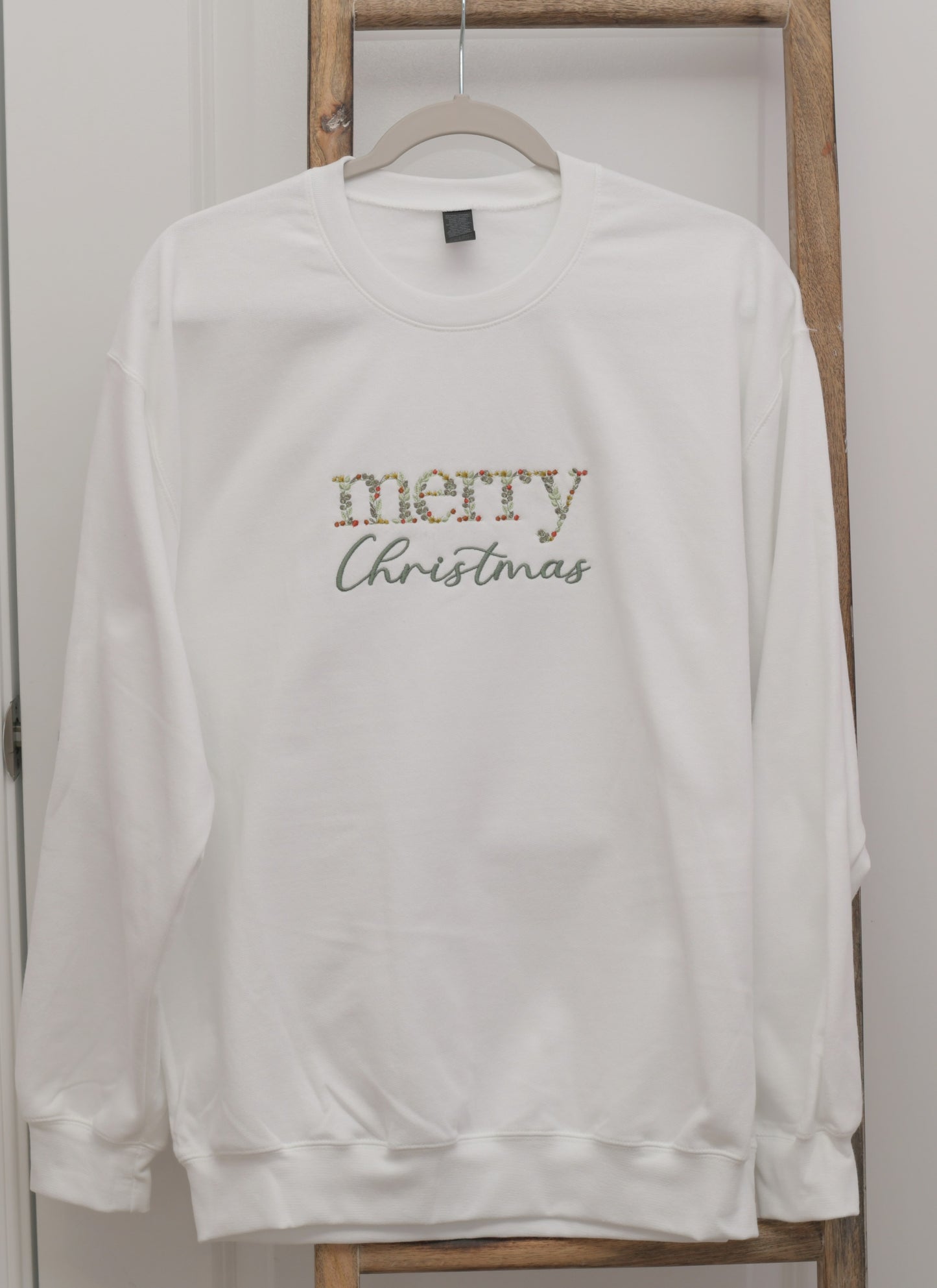 Merry Christmas Embroidered Sweatshirt