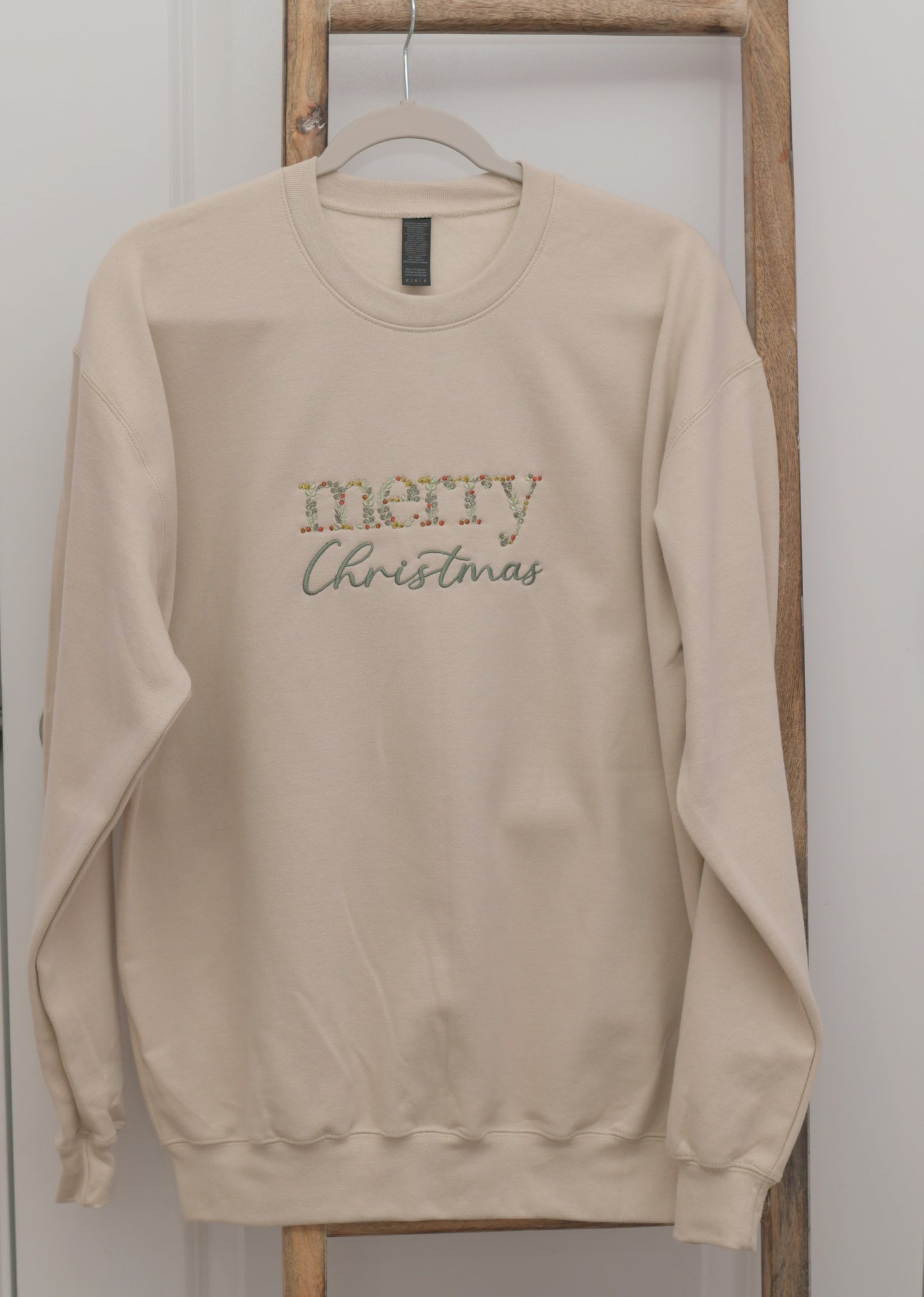 Merry Christmas Embroidered Sweatshirt