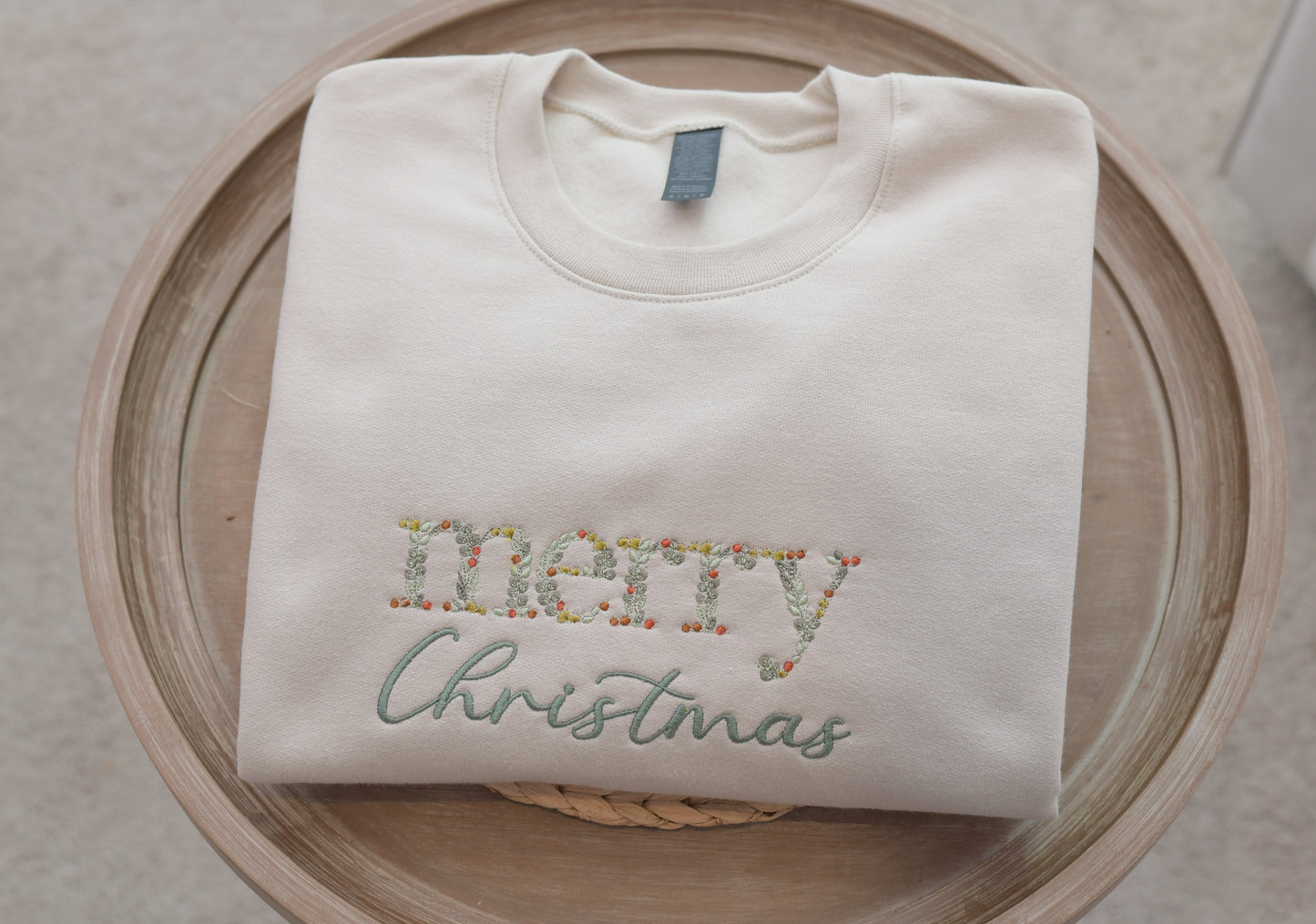 Merry Christmas Embroidered Sweatshirt