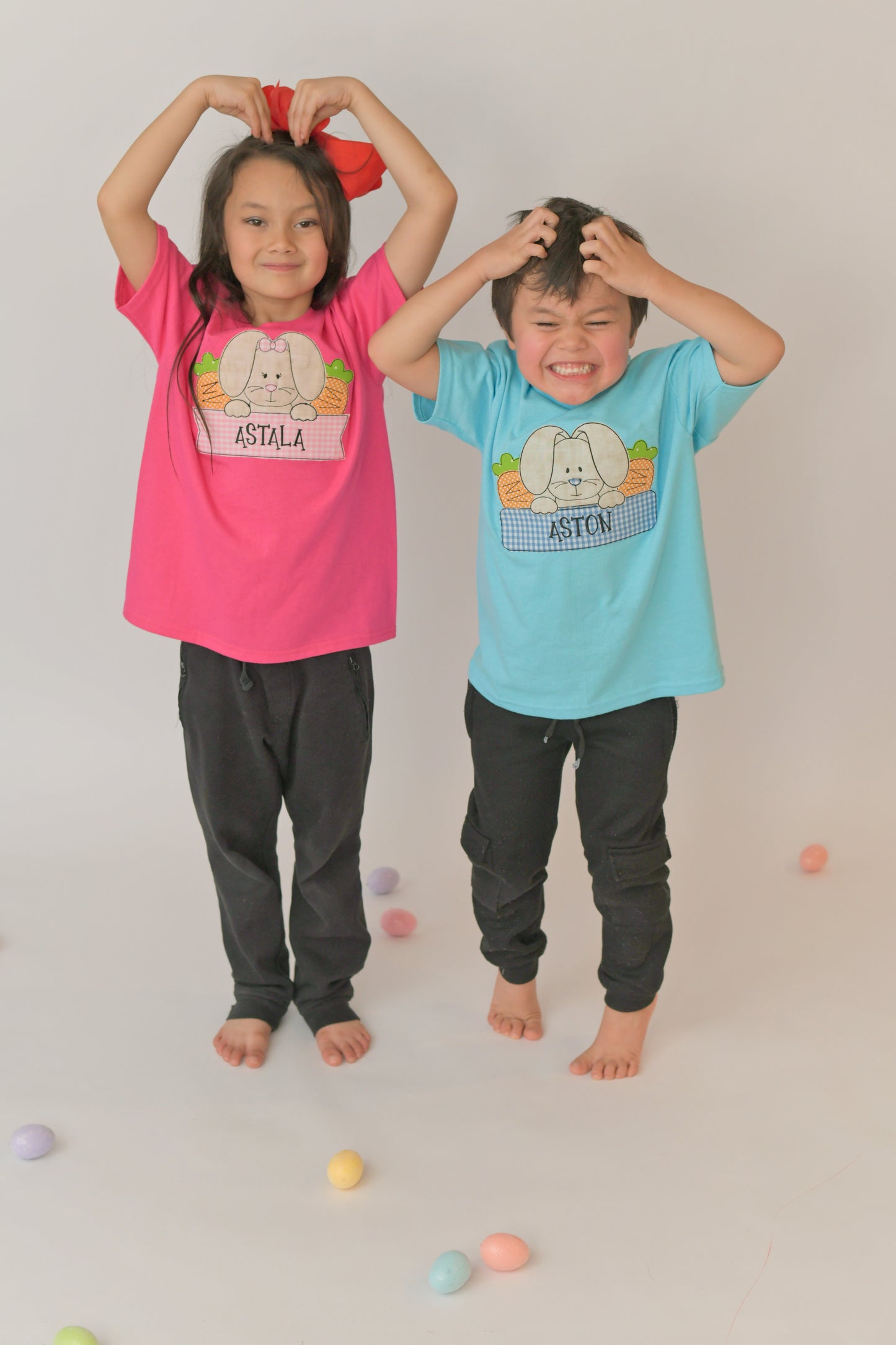 Bunny Banner Name Applique T-shirt