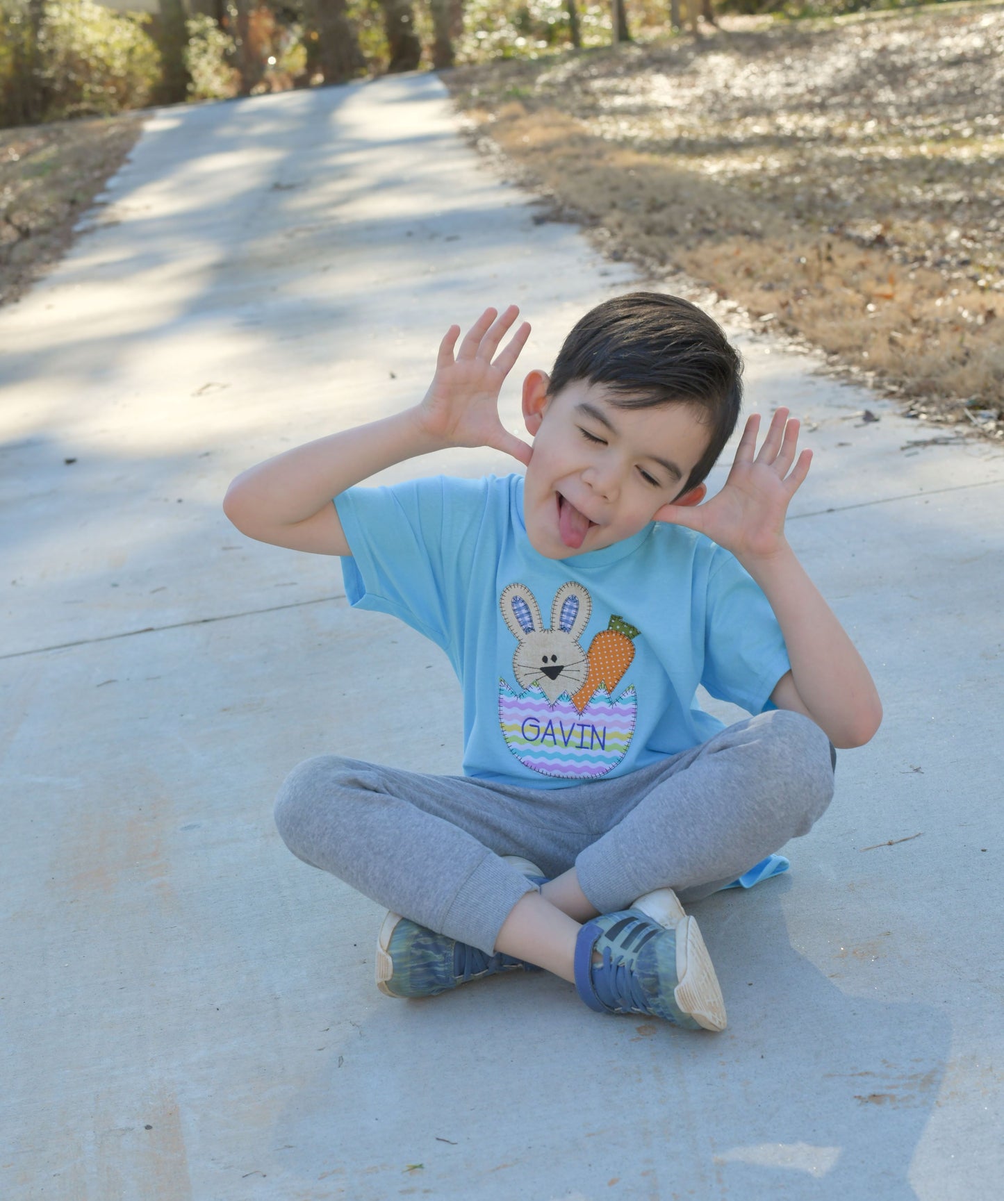 Easter Bunny Name Applique T-shirt