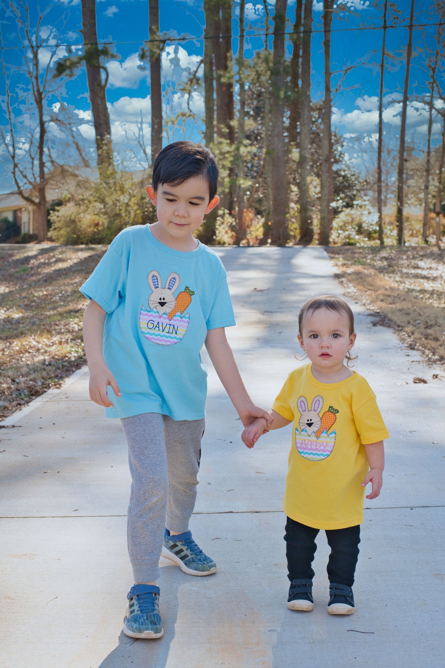 Easter Bunny Name Applique T-shirt