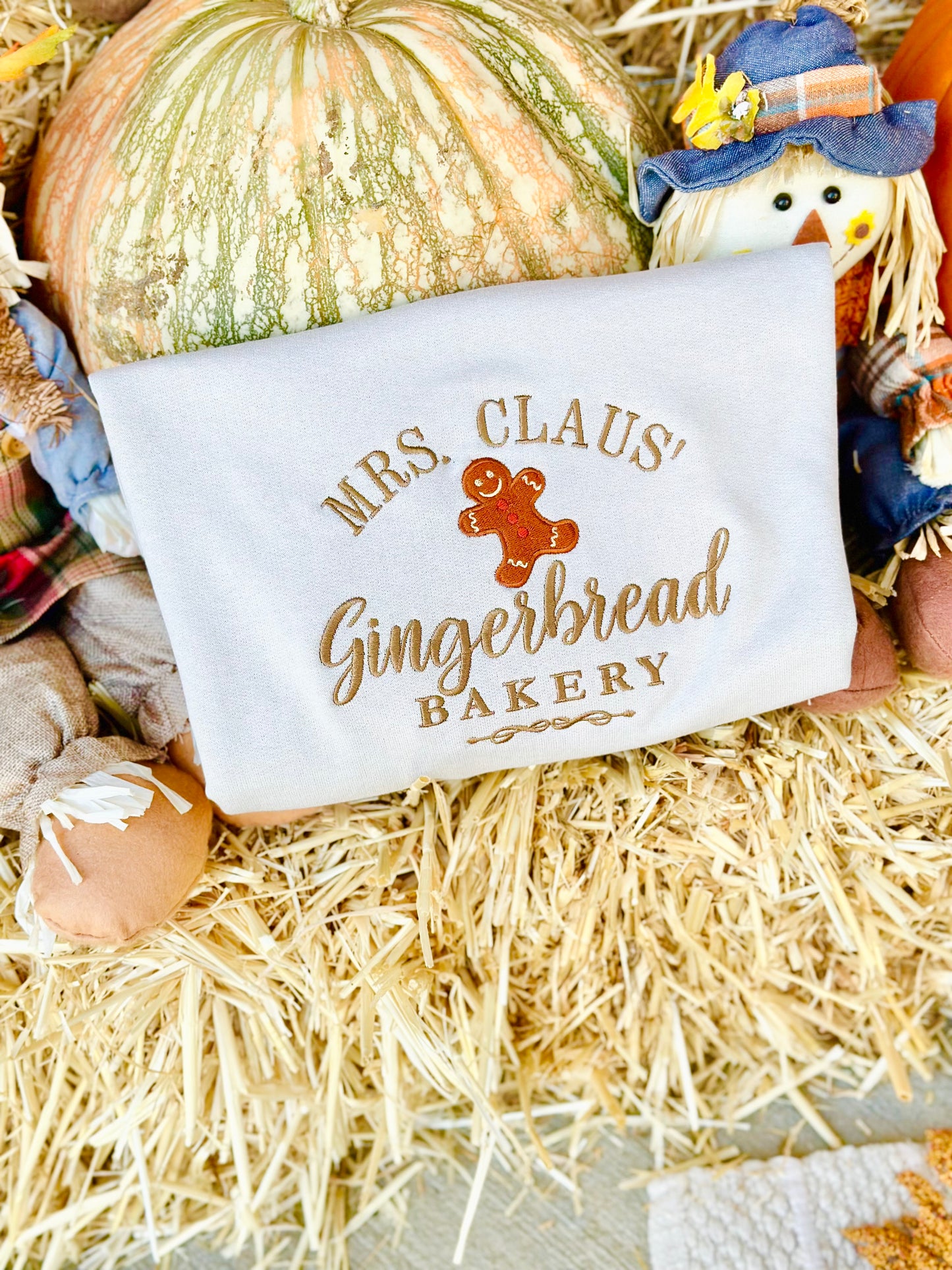 Gingerbread Christmas Embroidered Sweatshirt