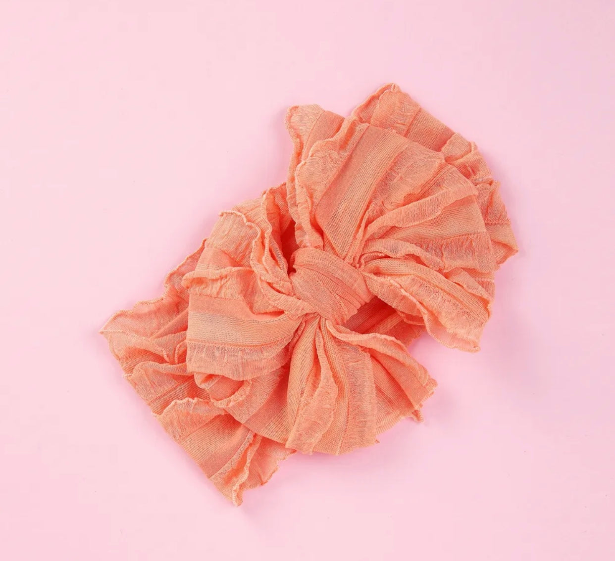 Big Ruffle Bow Nylon headband