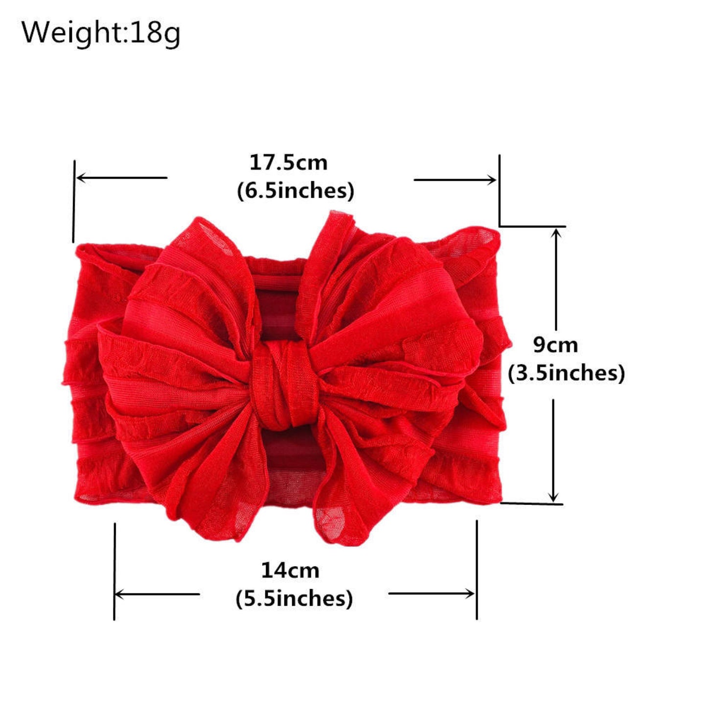 Big Ruffle Bow Nylon headband
