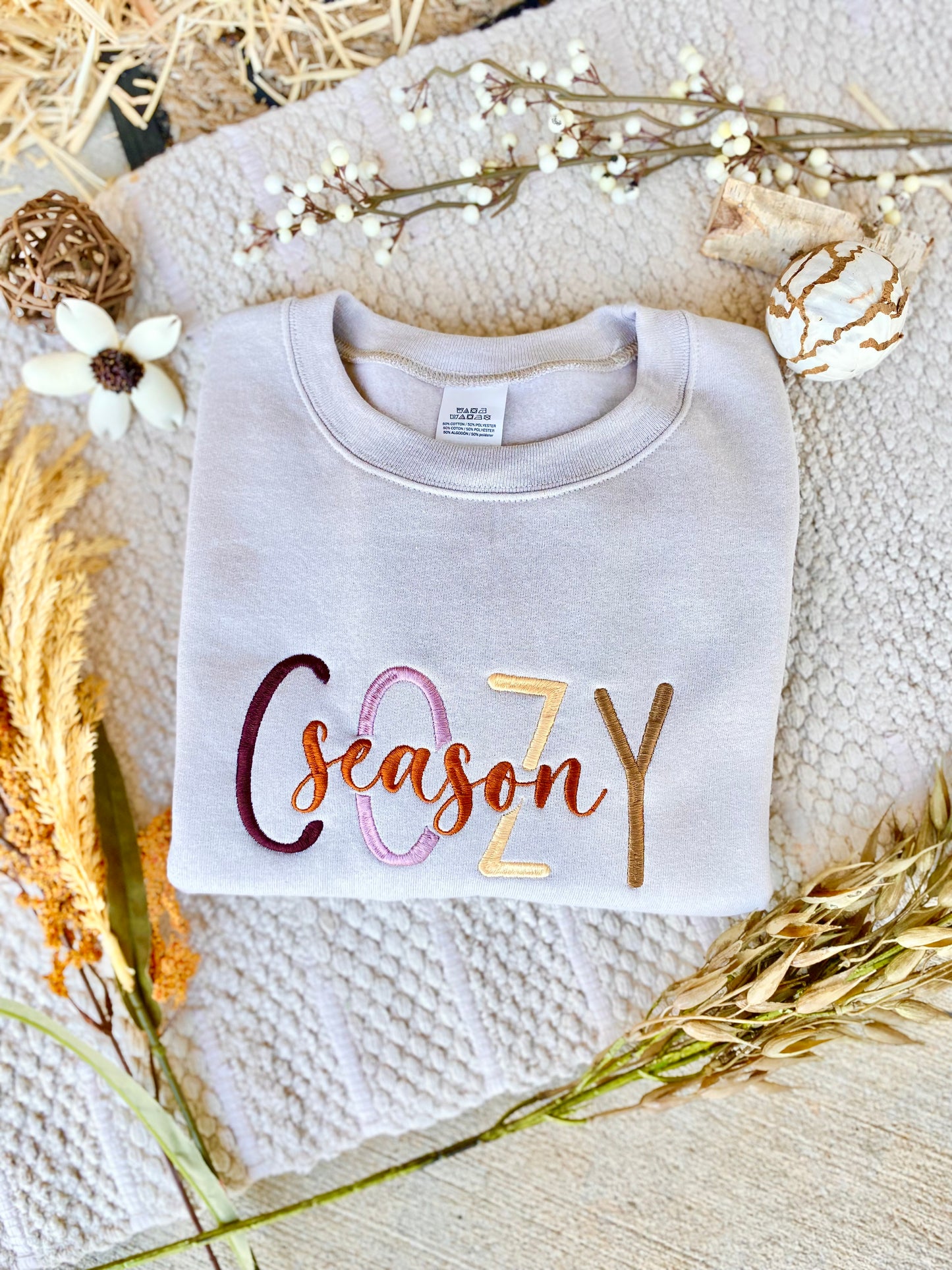 Cozy season embroidered sweatshirt