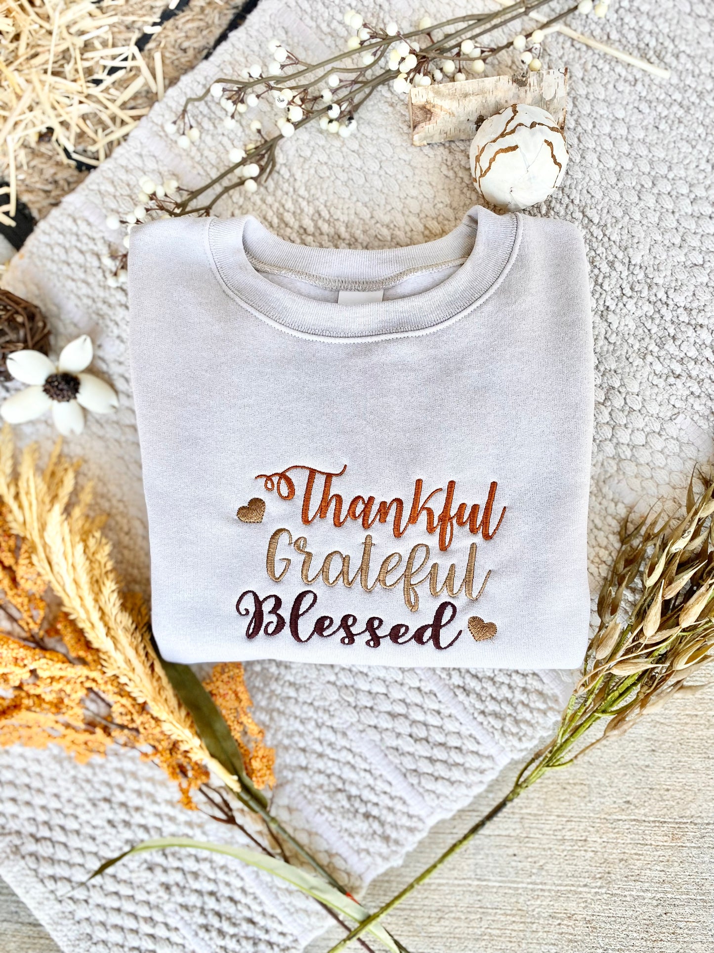 Embroidered Thanksgiving Sweatshirt